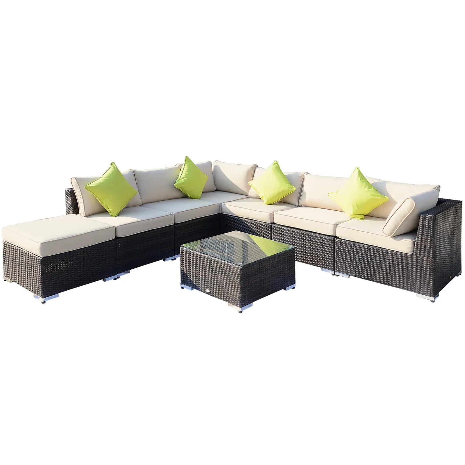8 Piece Rattan Garden Sofa Set Outdoor Lounge Furniture with Table and Cushions - Home and Garden Furniture Shop - rustic - furniture