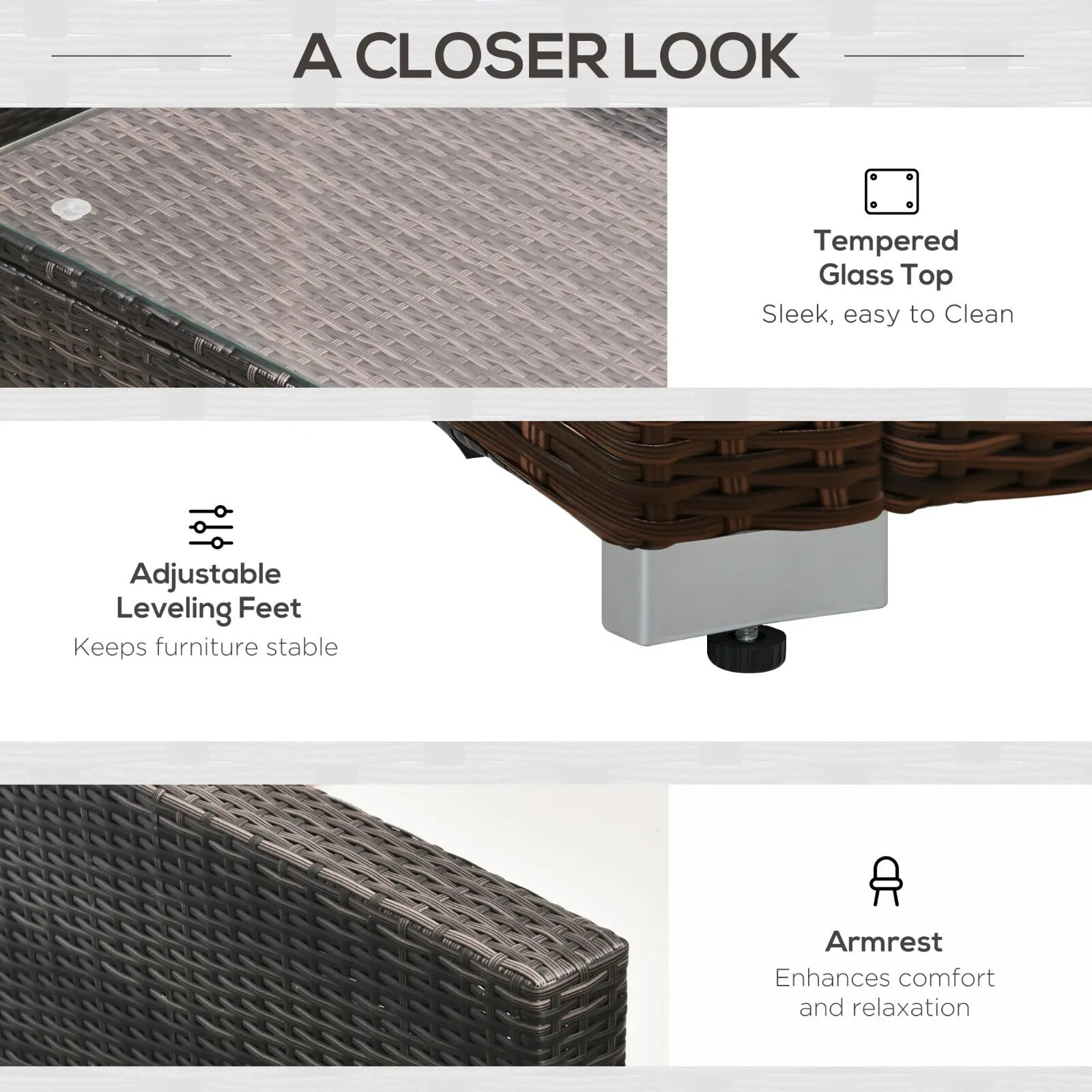 8 Piece Rattan Garden Sofa Set Outdoor Lounge Furniture with Table and Cushions - Home and Garden Furniture Shop - rustic - furniture