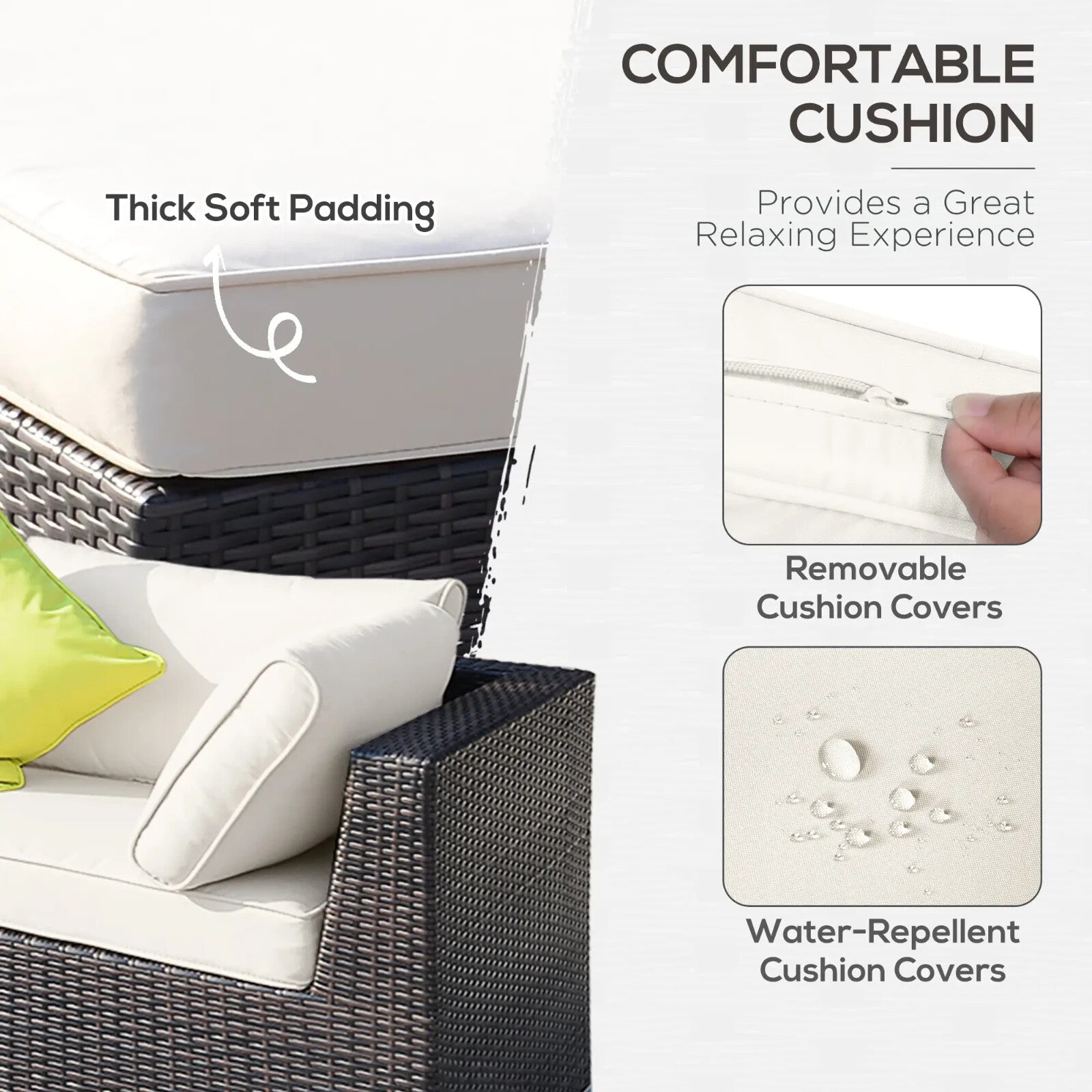 8 Piece Rattan Garden Sofa Set Outdoor Lounge Furniture with Table and Cushions - Home and Garden Furniture Shop - rustic - furniture