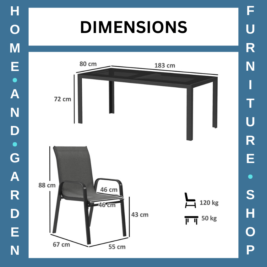 8 Seater Garden Dining Set with Stacking Chairs Rectangular Glass Garden Table - Home and Garden Furniture Shop - rustic - furniture