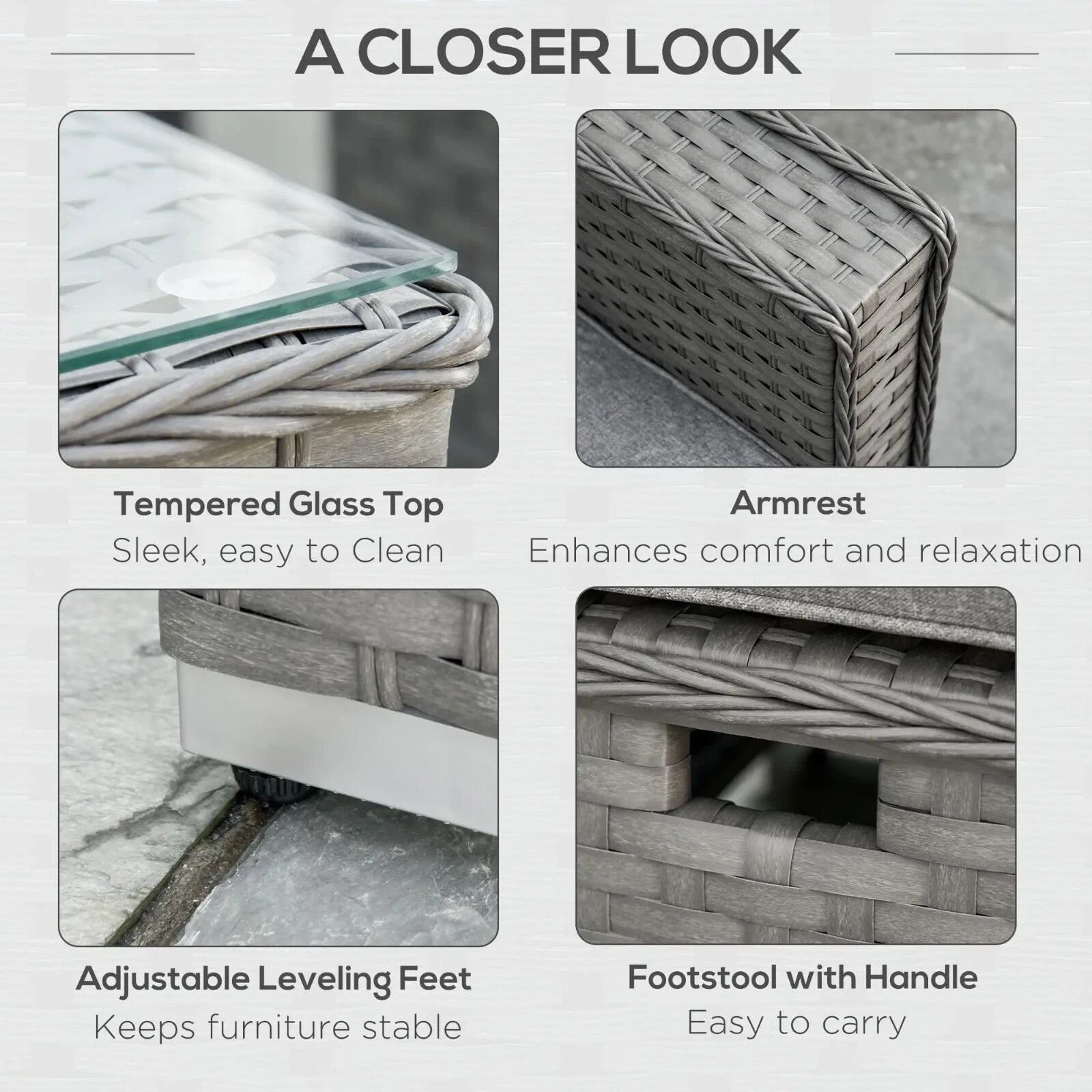 8 Seater Rattan Corner Sofa Set Outdoor Garden Furniture Cushion Coffee Table - Home and Garden Furniture Shop - rustic - furniture