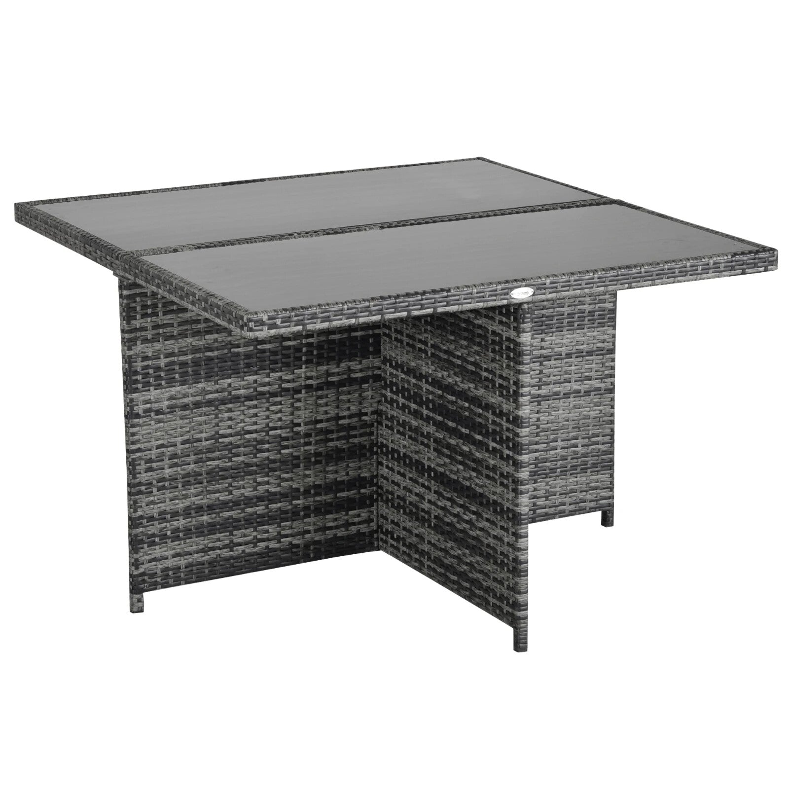 8 - Seater Rattan Dining Set Garden Furniture with Cushion Woven Rattan Chair Grey - Home and Garden Furniture Shop - rustic - furniture