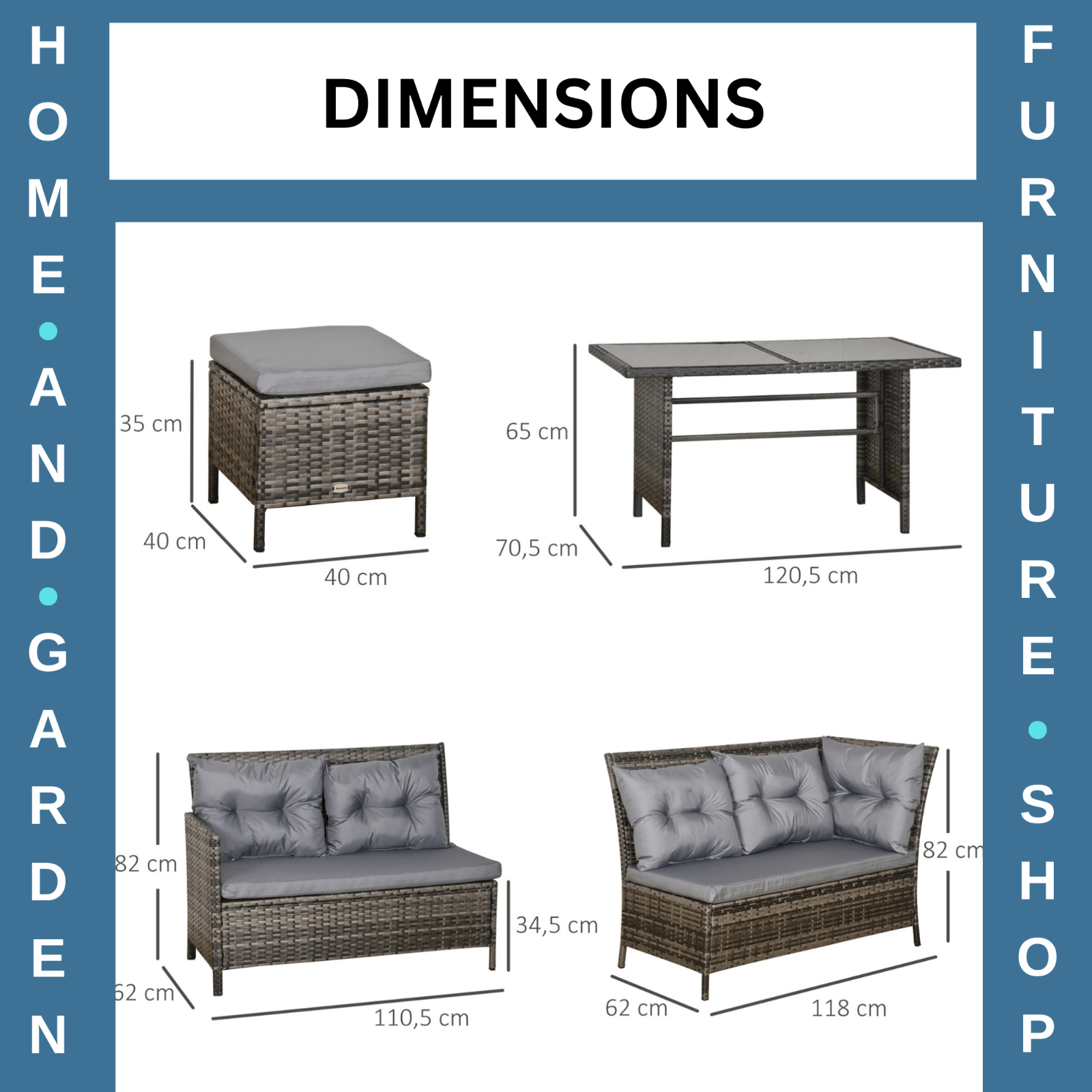 8 Seater Rattan Garden Furniture Set Patio Wicker Sofa Set Chair Table Cushions - Home and Garden Furniture Shop - rustic - furniture