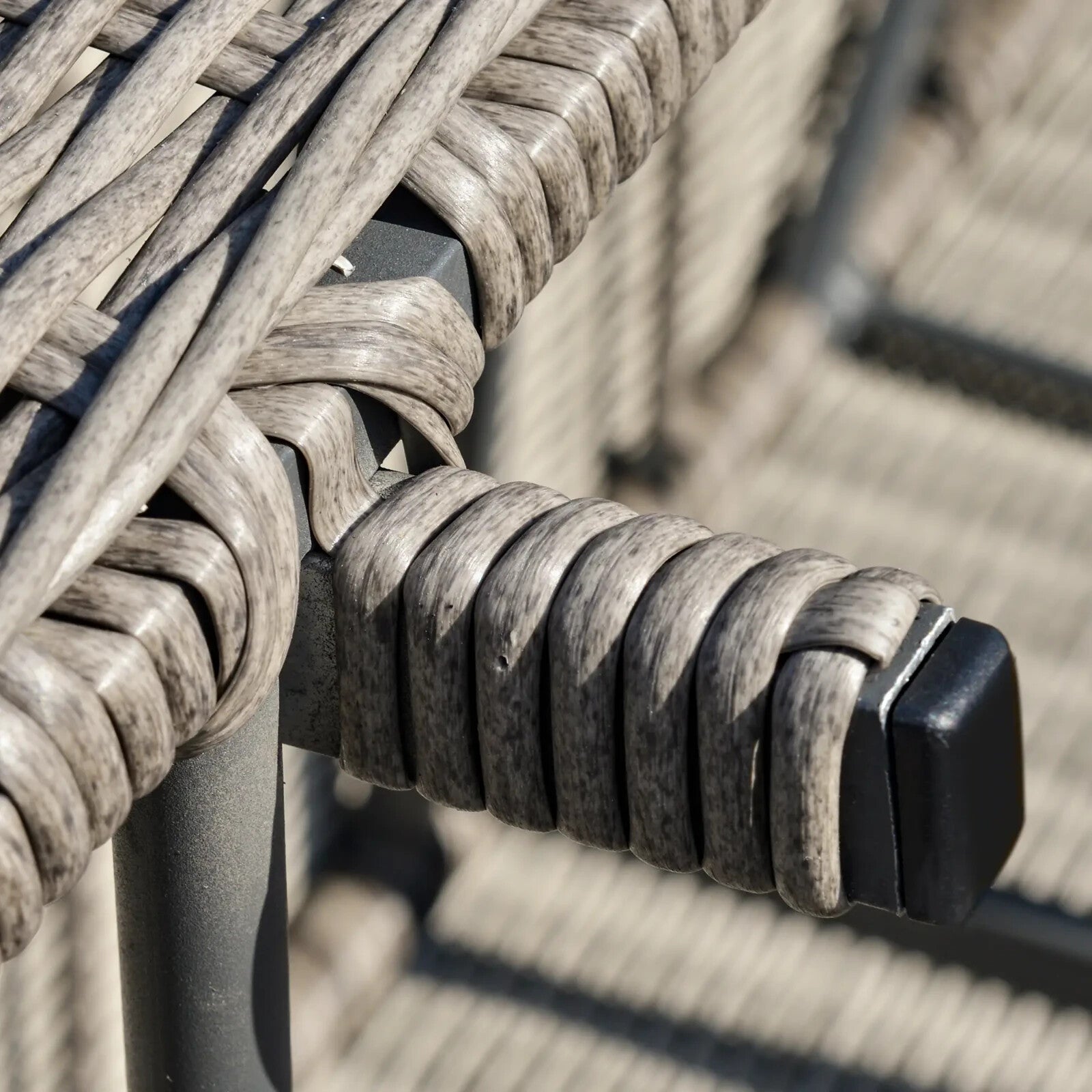 8 - Seater Rattan Garden Furniture Set w/ L - Shape Sofa, Footstool & Fire Pit Table - Home and Garden Furniture Shop - rustic - furniture