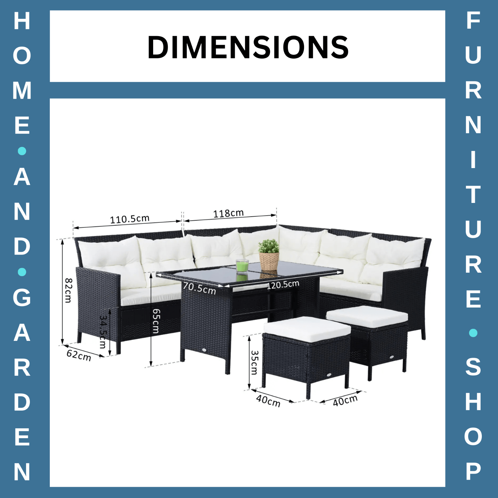 8 Seater Rattan Sofa Set Outdoor Garden Patio Furniture Dining Seating Black Set - Home and Garden Furniture Shop - rustic - furniture