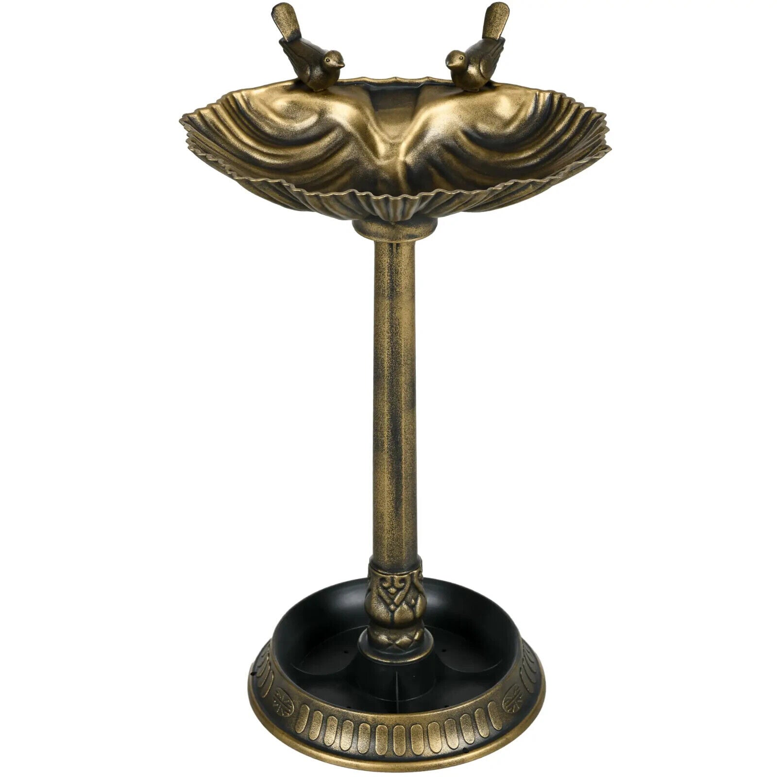 81cm Tall Garden Vintage Style Birdbath with Two Decorative Birds - Bronze Tone - Home and Garden Furniture Shop - #rustic - furniture#