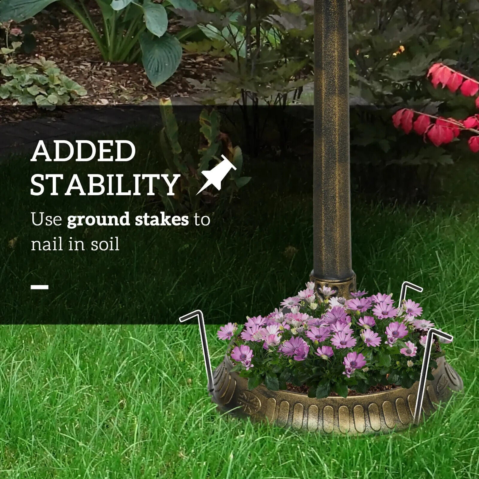 81cm Tall Garden Vintage Style Birdbath with Two Decorative Birds - Bronze Tone - Home and Garden Furniture Shop - #rustic - furniture#
