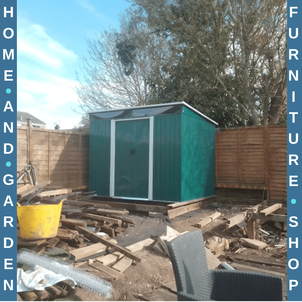 8.5 x 6ft Garden Shed Storage Tool Organizer with Sliding Door Vent Green - Home and Garden Furniture Shop - rustic - furniture