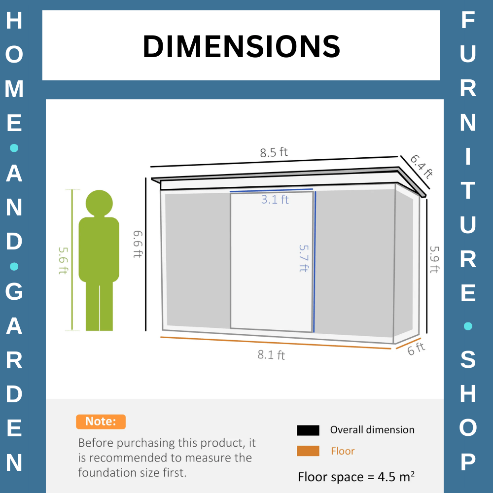 8.5 x 6ft Garden Shed Storage Tool Organizer with Sliding Door Vent Green - Home and Garden Furniture Shop - rustic - furniture