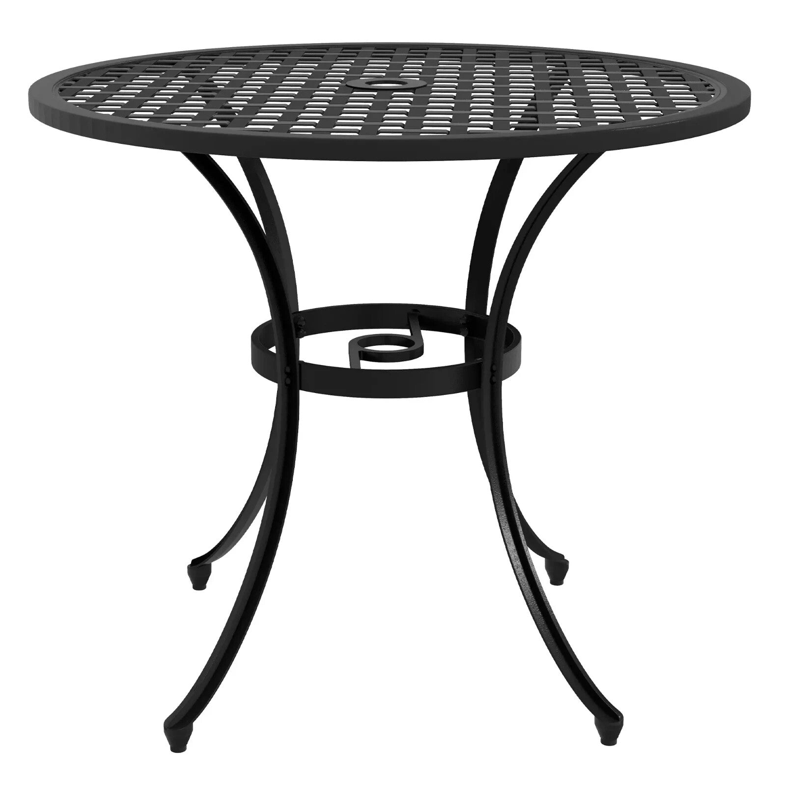 85cm Cast Aluminium Round Bistro Table w/ Umbrella Hole Garden Patio Outdoor Use - Home and Garden Furniture Shop - rustic - furniture