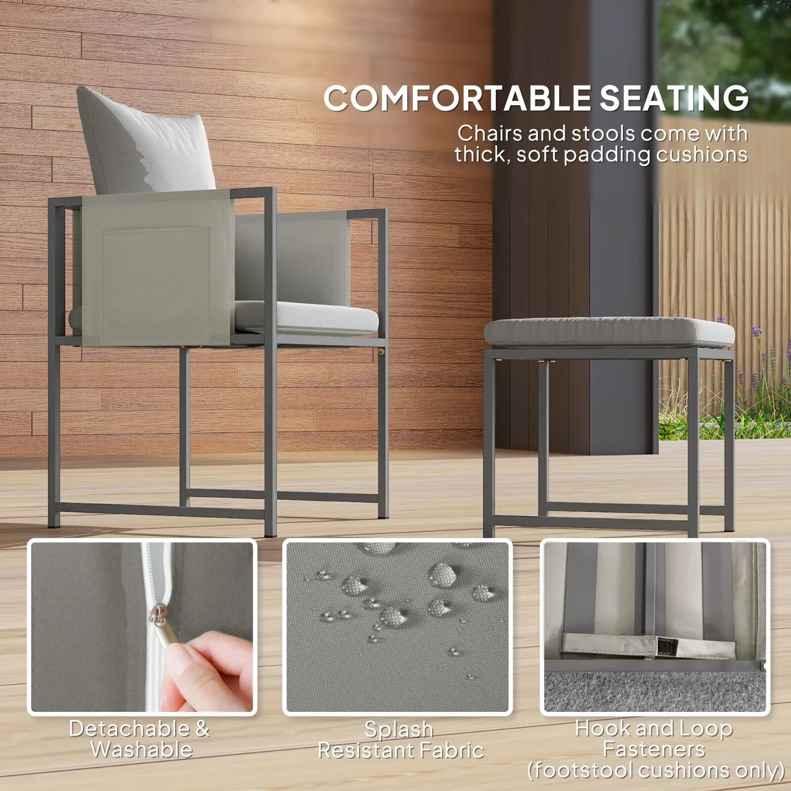 9 Pcs Cube Garden Dining Set 8 Seat Outdoor Furniture w/ Cushion Table and Chair - Home and Garden Furniture Shop - rustic - furniture