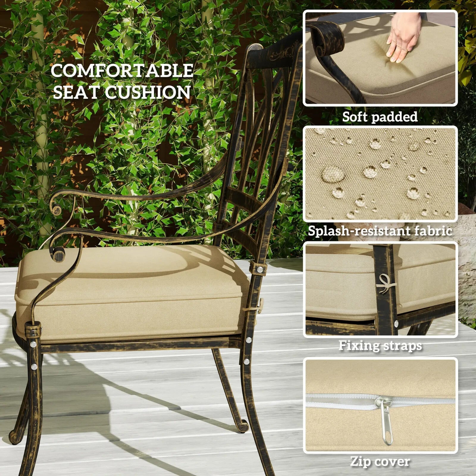 9 Piece Cast Aluminium Garden Dining Set Outdoor Table & Chairs Patio Furniture - Home and Garden Furniture Shop - rustic - furniture