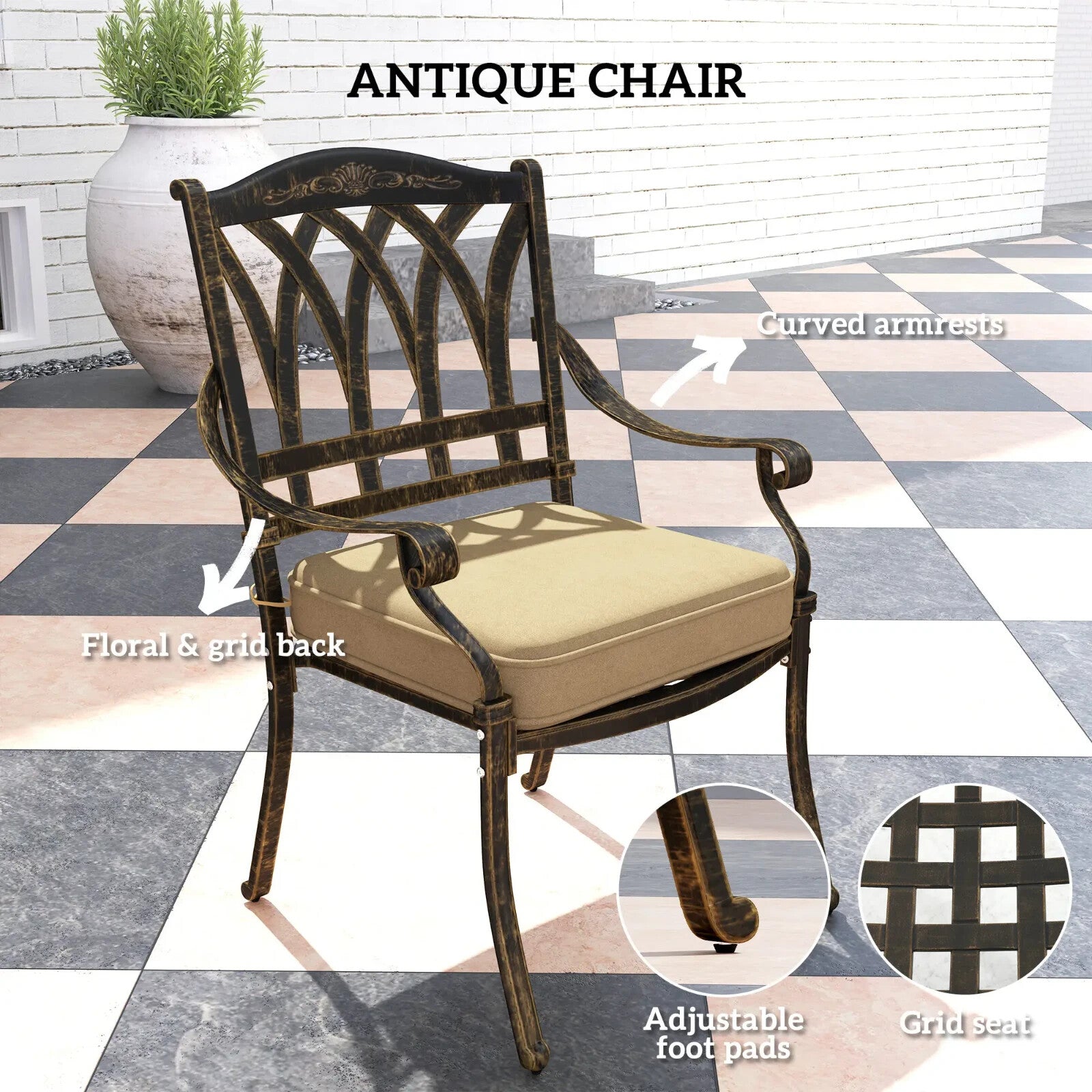 9 Piece Cast Aluminium Garden Dining Set Outdoor Table & Chairs Patio Furniture - Home and Garden Furniture Shop - rustic - furniture