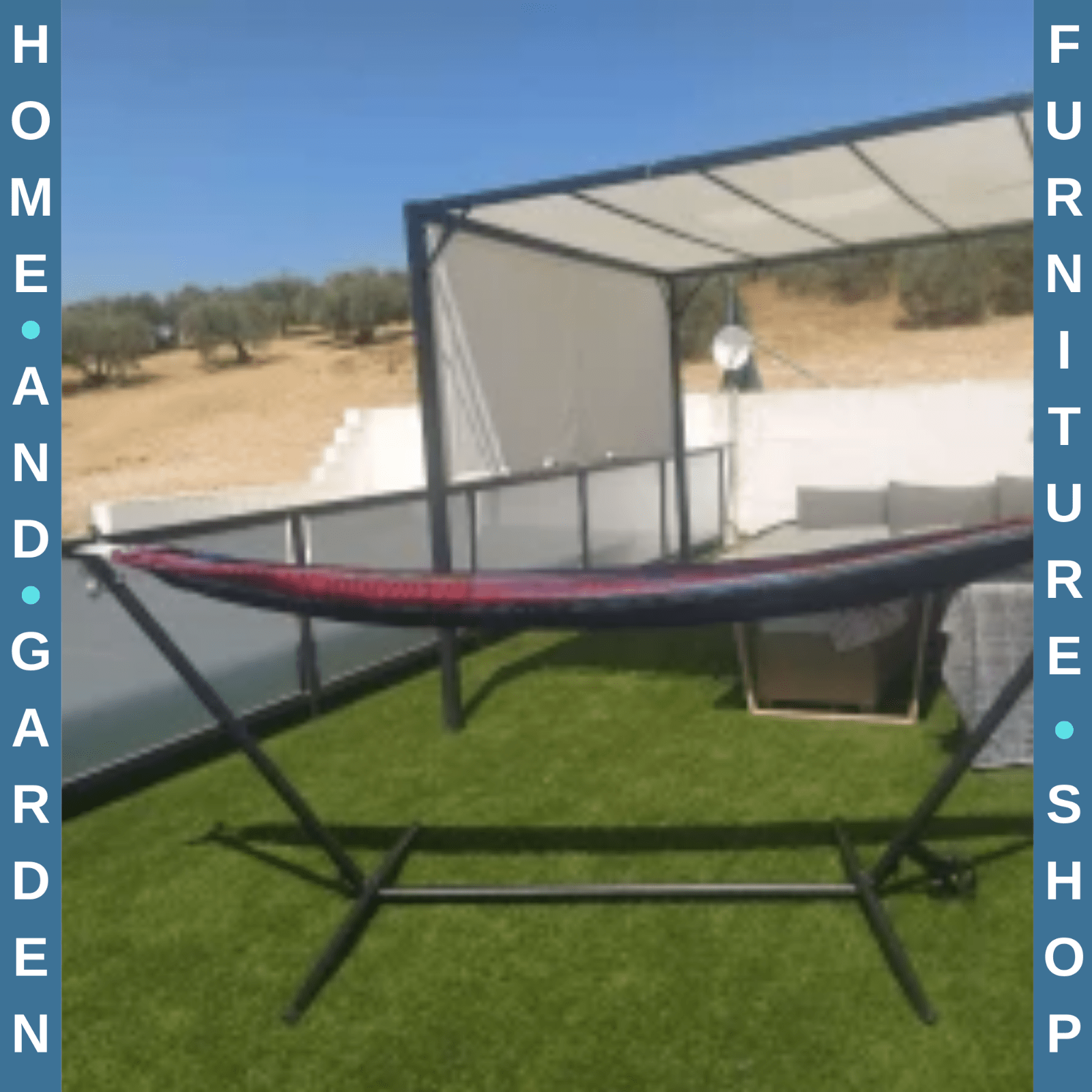 9.5ft Portable Hammock Stand with Wheels Adjustable Frame & Carry Bag for Garden - Home and Garden Furniture Shop - rustic - furniture