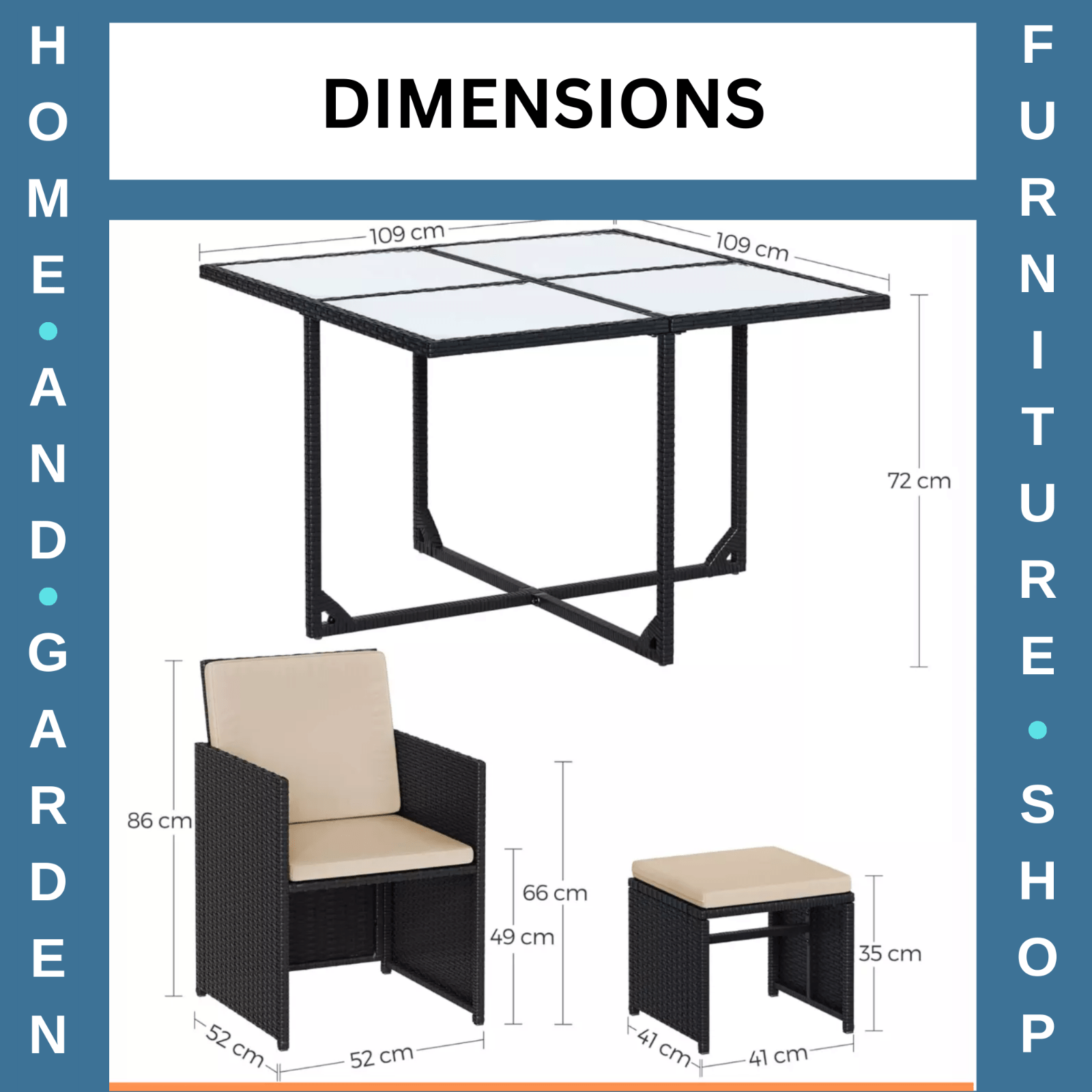 9Pcs Black Garden Rattan Dining Set Wicker Patio Furniture Chair Table Stool Set - Home and Garden Furniture Shop - rustic - furniture