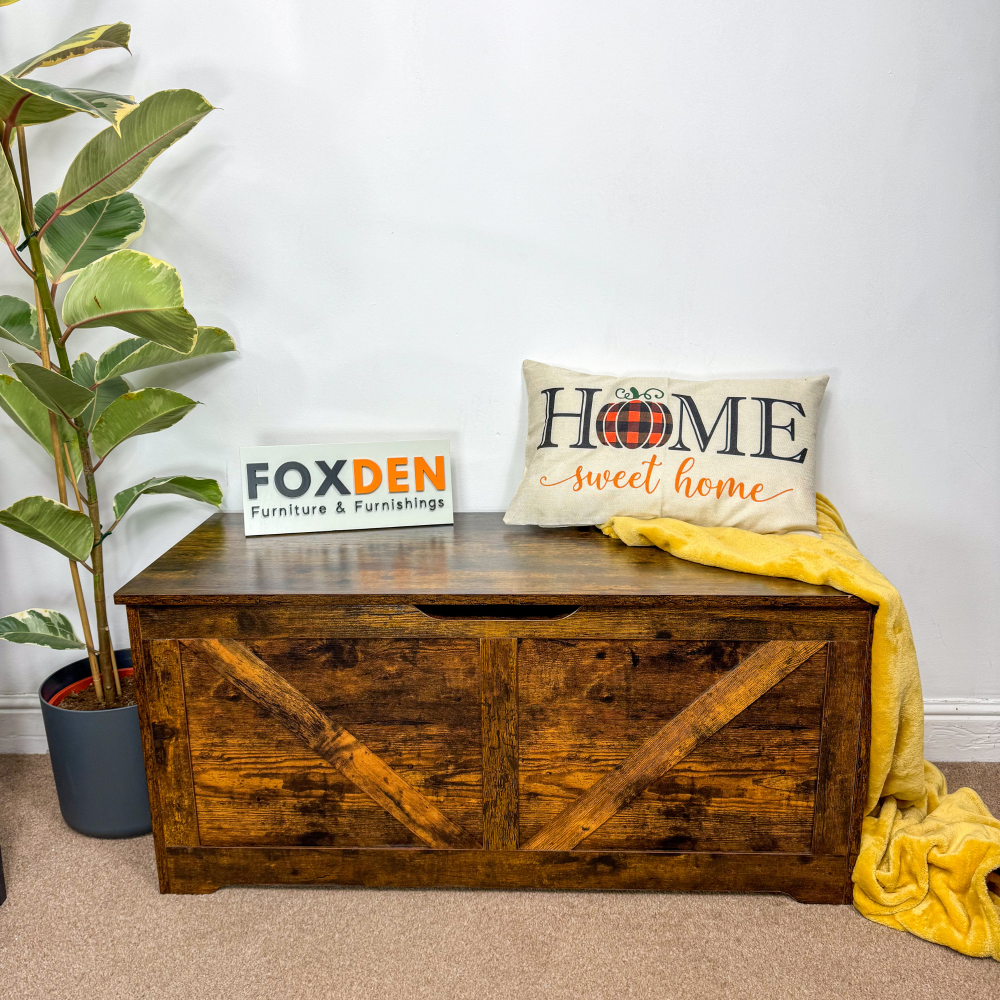 Large Rustic Storage Chest Shoe Bench Toys Trunk Box Organiser Industrial Trunk