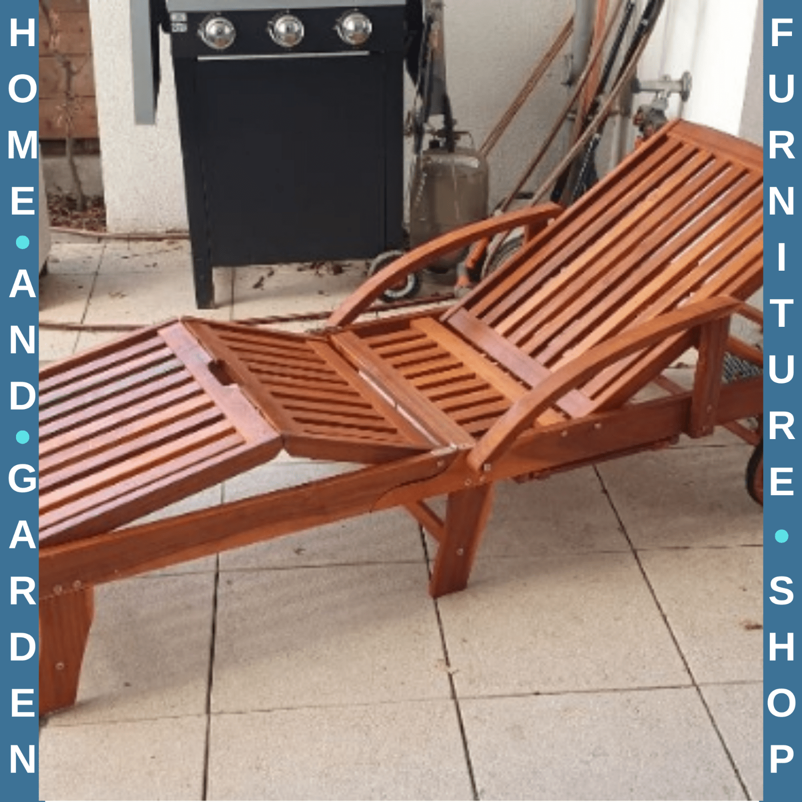 Acacia Wood Reclining Outdoor Garden Sun Lounger w/ Wheels for Patio or Poolside - Home and Garden Furniture Shop - rustic - furniture