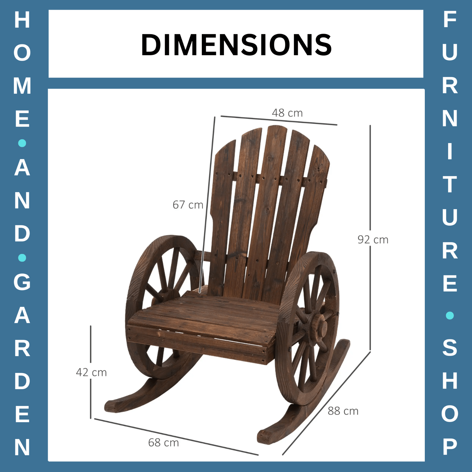 Adirondack Rocking Chair Reclining Garden Furniture Carbonized Wood Colour - Home and Garden Furniture Shop - rustic - furniture