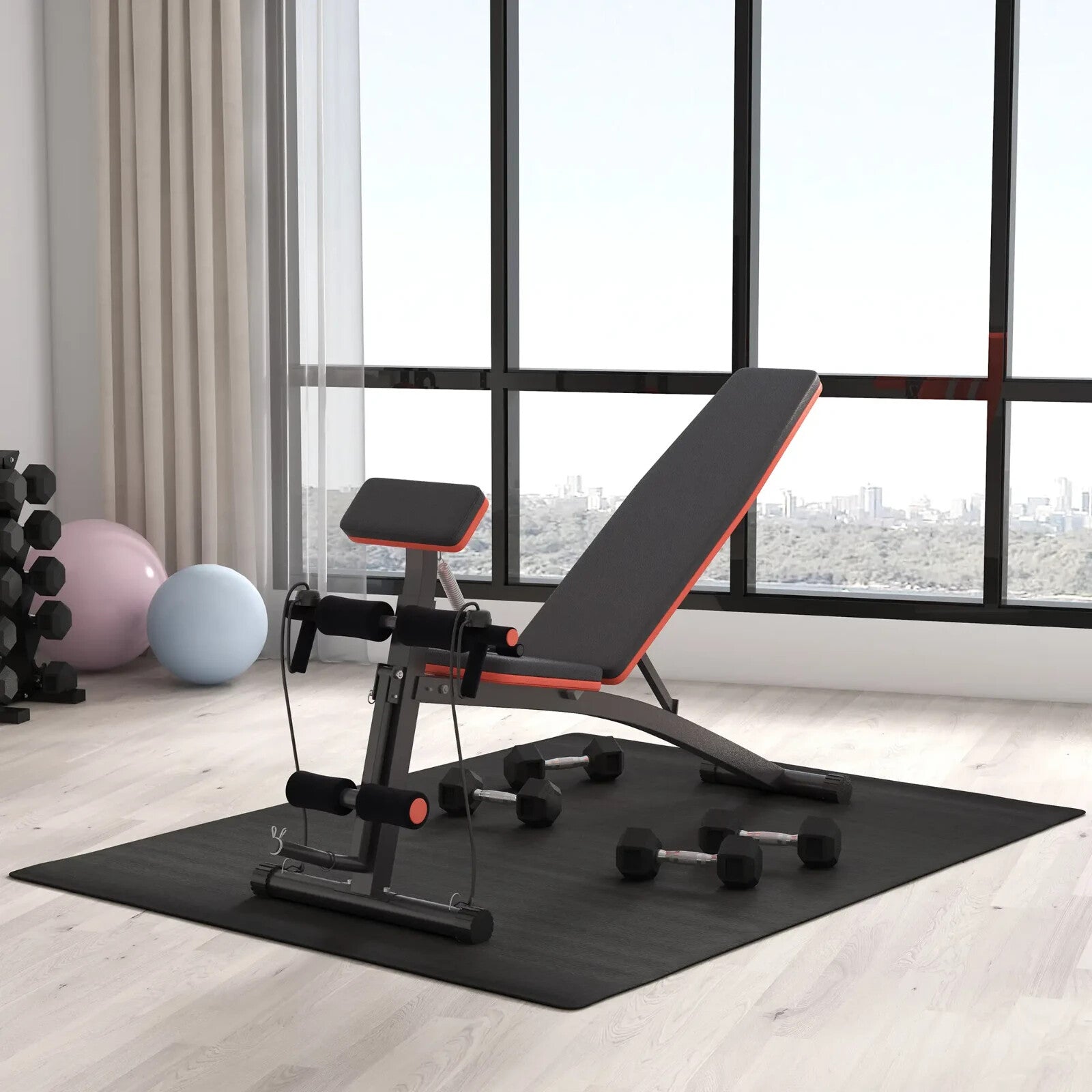 Adjustable Foldable Dumbbell Bench Home Gym Weight Training Equipment Incline - Home and Garden Furniture Shop - rustic - furniture