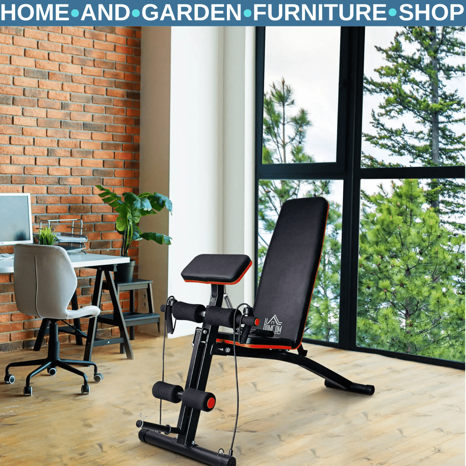 Adjustable Foldable Dumbbell Bench Home Gym Weight Training Equipment Incline - Home and Garden Furniture Shop - rustic - furniture