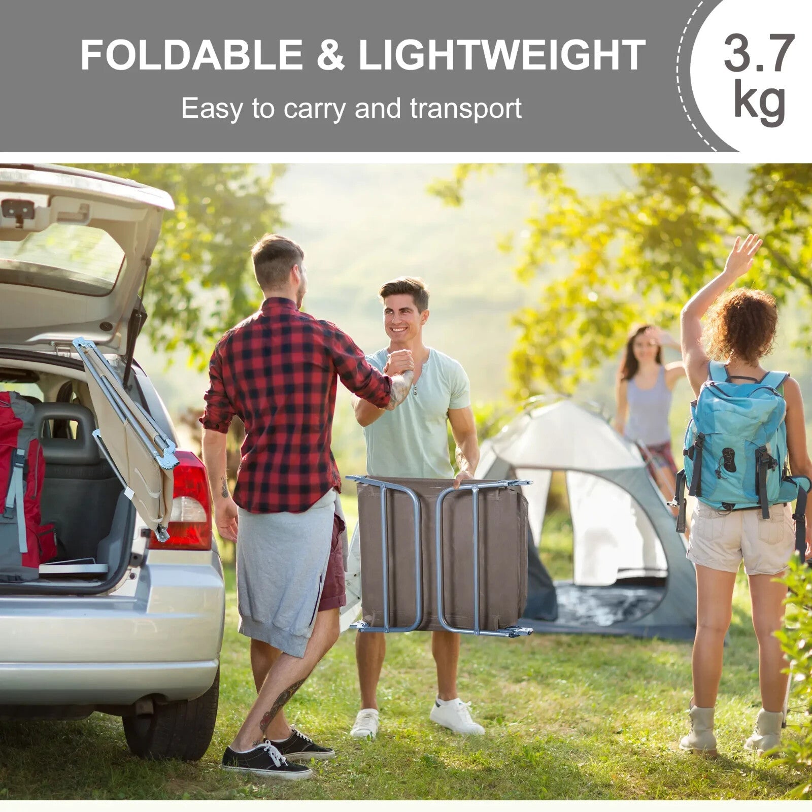 Adjustable Garden Lounger Foldable Sun Bed Chair for Outdoor Relaxation Coffee - Home and Garden Furniture Shop - rustic - furniture