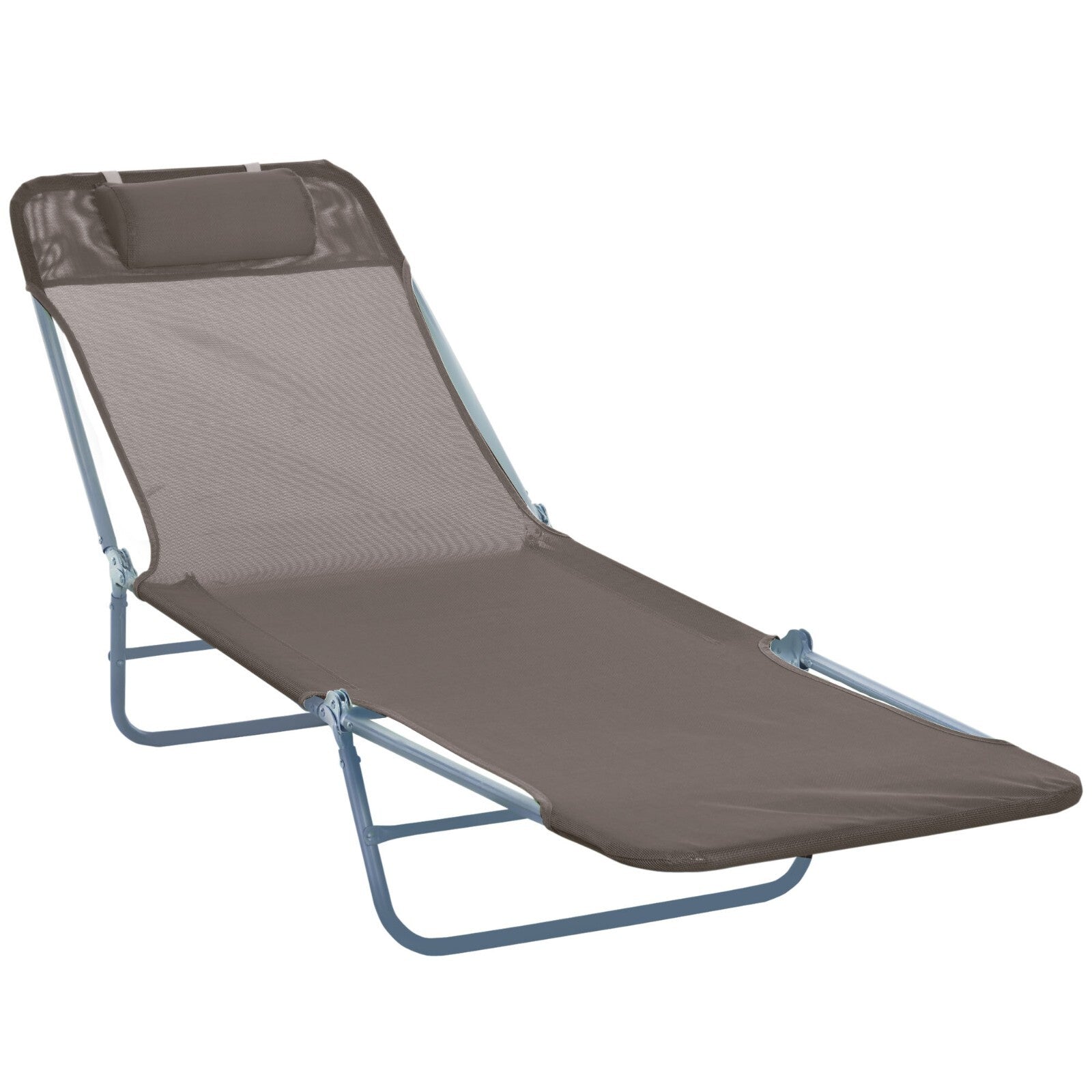 Adjustable Garden Lounger Foldable Sun Bed Chair for Outdoor Relaxation Coffee - Home and Garden Furniture Shop - rustic - furniture