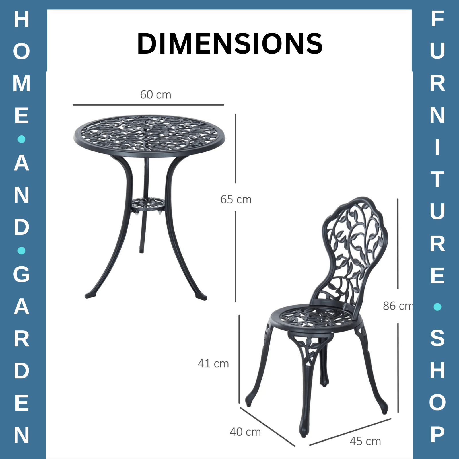 Aluminium Bistro Set Garden with Coffee Table and Chairs Outdoor Dining Set - Home and Garden Furniture Shop - #rustic - furniture#