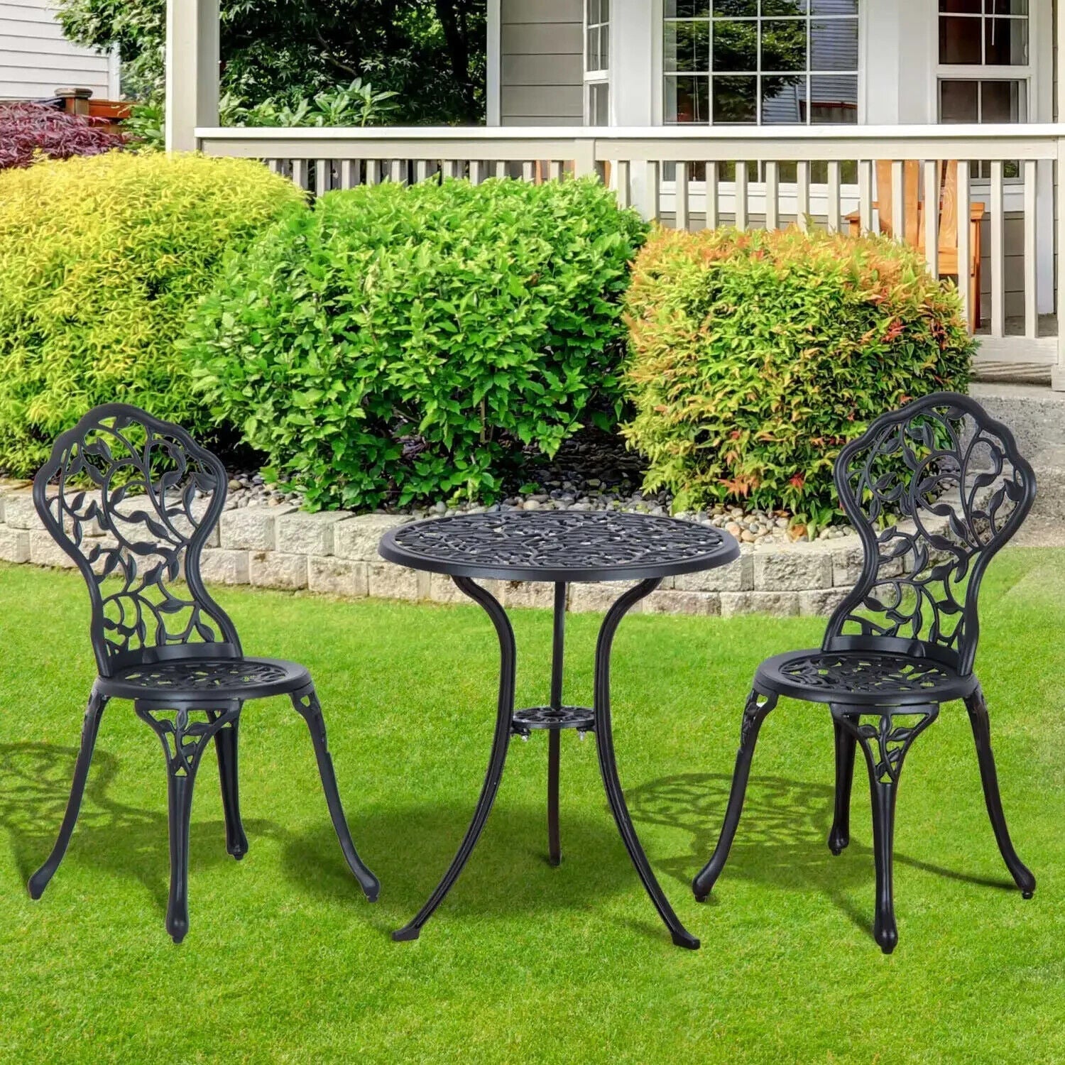Aluminium Bistro Set Garden with Coffee Table and Chairs Outdoor Dining Set - Home and Garden Furniture Shop - #rustic - furniture#