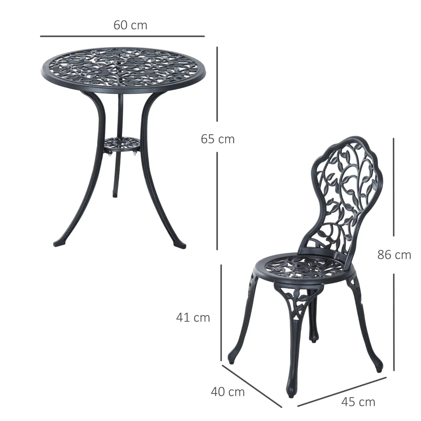 Aluminium Bistro Set Garden with Coffee Table and Chairs Outdoor Dining Set - Home and Garden Furniture Shop - #rustic - furniture#