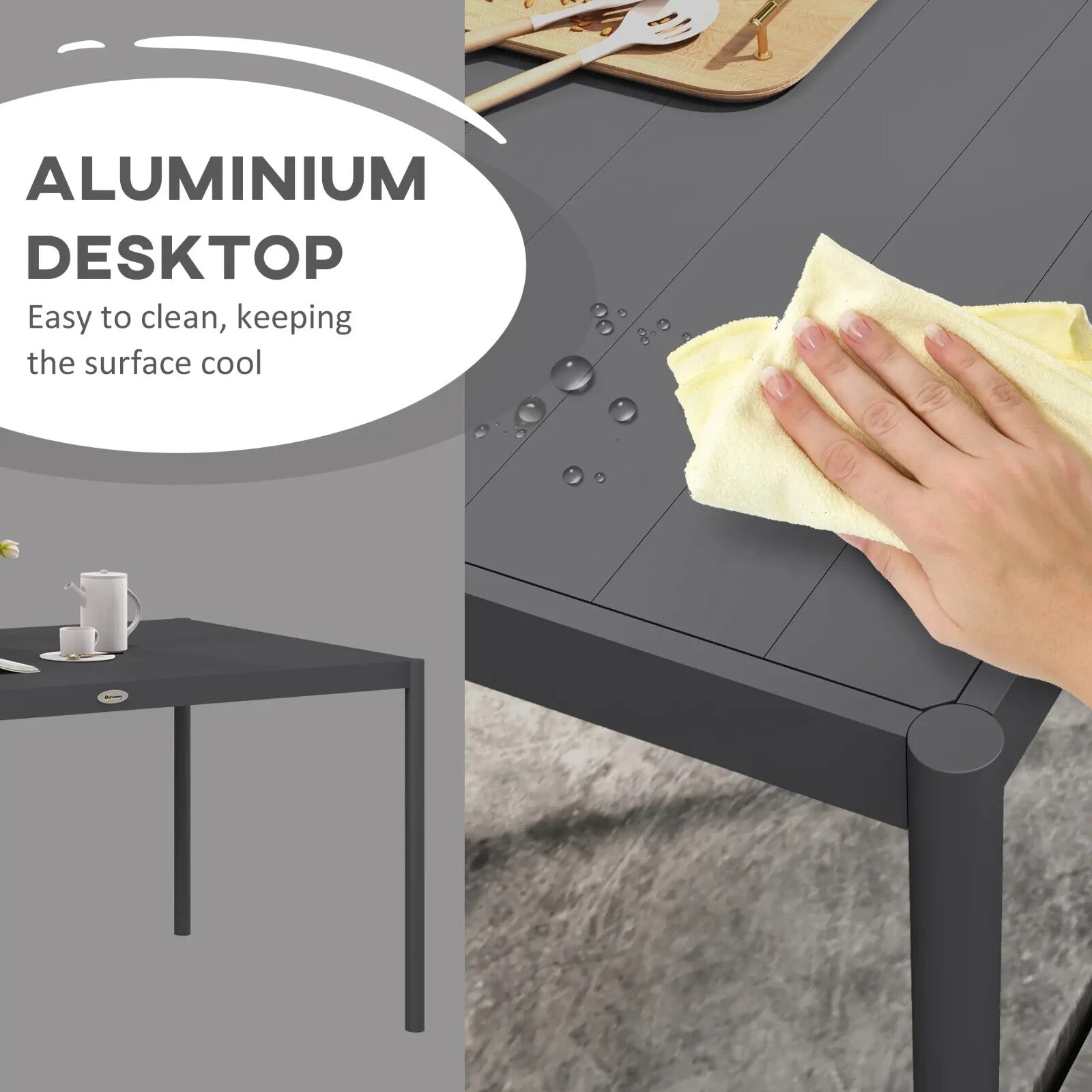 Aluminium Frame Garden Dining Table for Patio Decking or Outdoor Entertaining - Home and Garden Furniture Shop - rustic - furniture