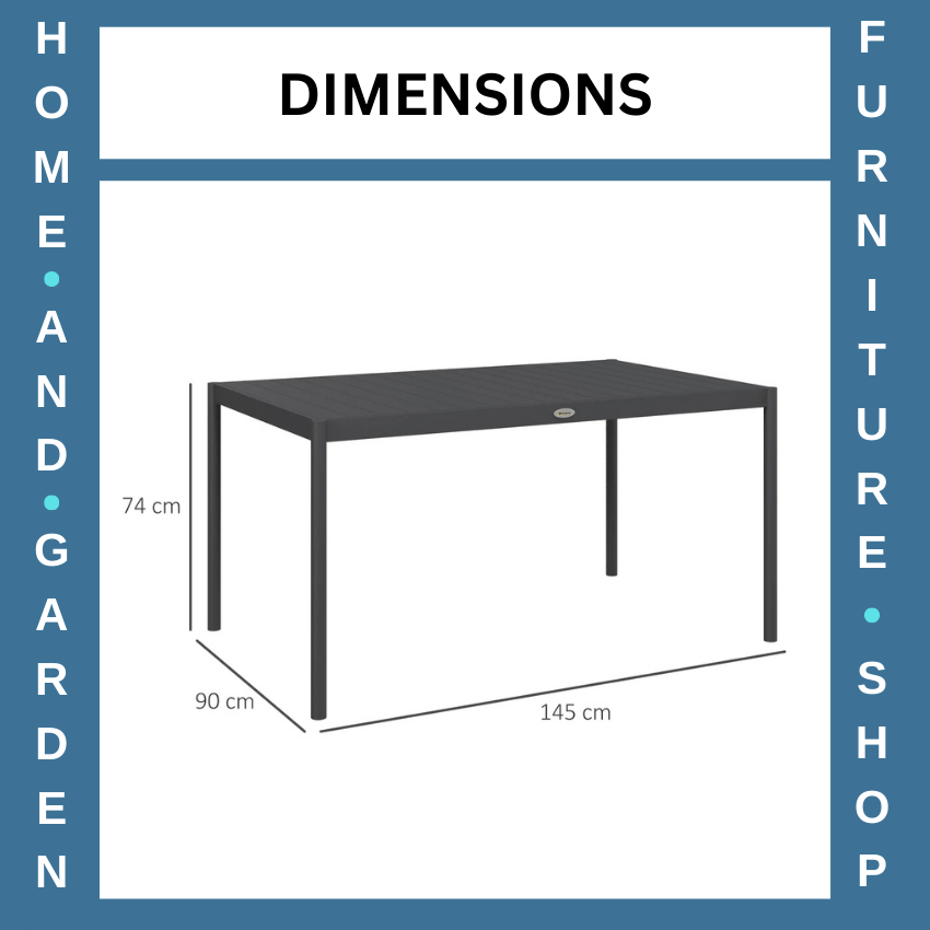 Aluminium Frame Garden Dining Table for Patio Decking or Outdoor Entertaining - Home and Garden Furniture Shop - rustic - furniture