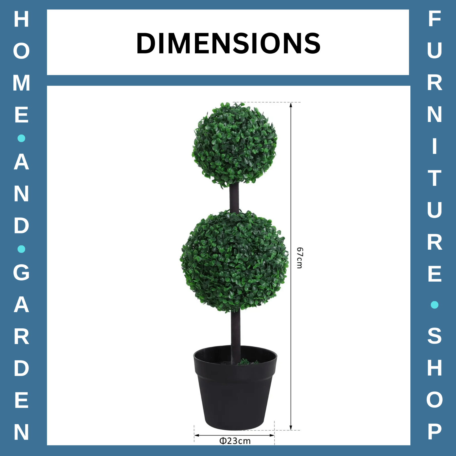 Artificial Boxwood Plant Set of 2 Double Balls Topiary with Black Pot Green - Home and Garden Furniture Shop - rustic - furniture