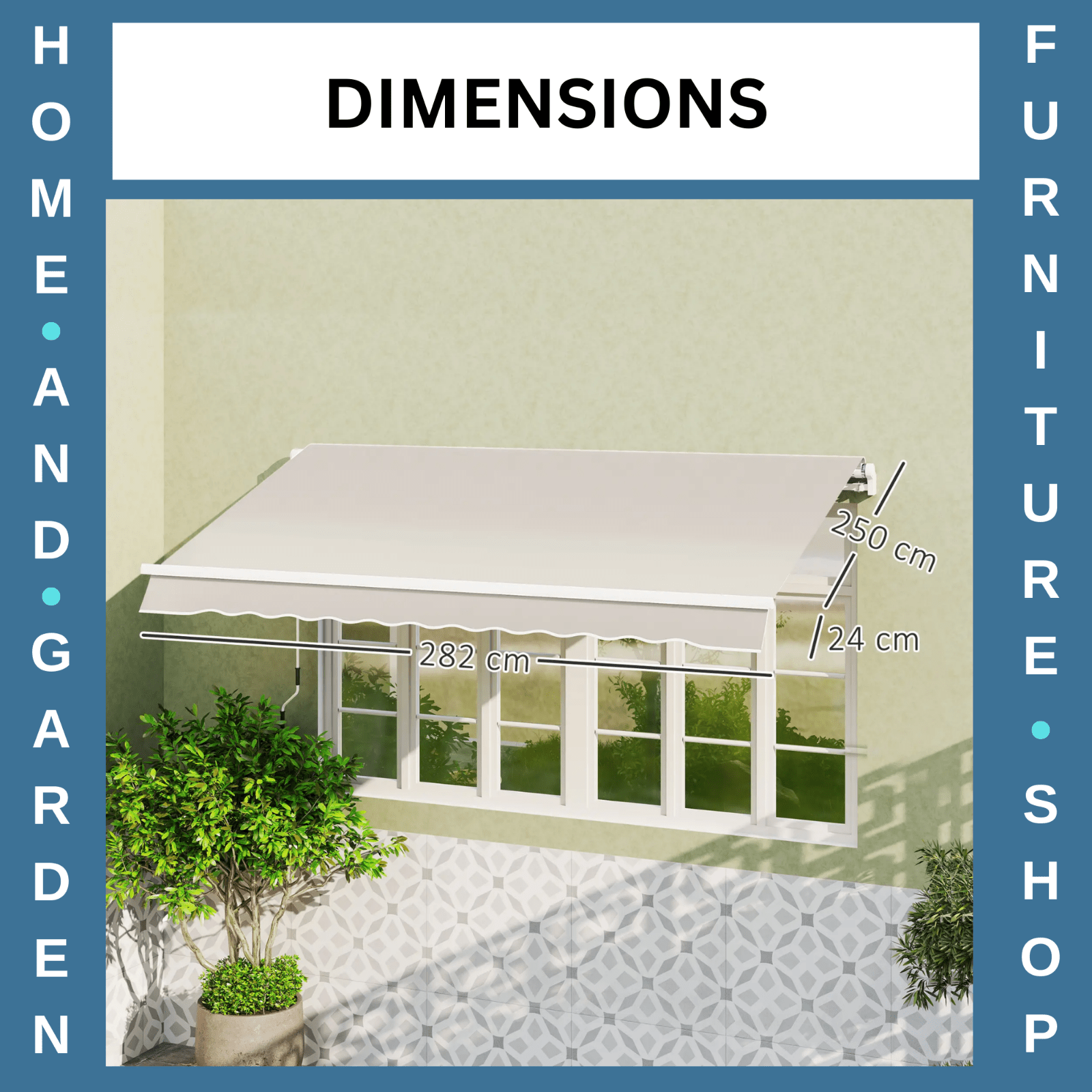 Awning Replacement Canopy Fabric Only Shade Cover Water Resistant Cream White - Home and Garden Furniture Shop - rustic - furniture