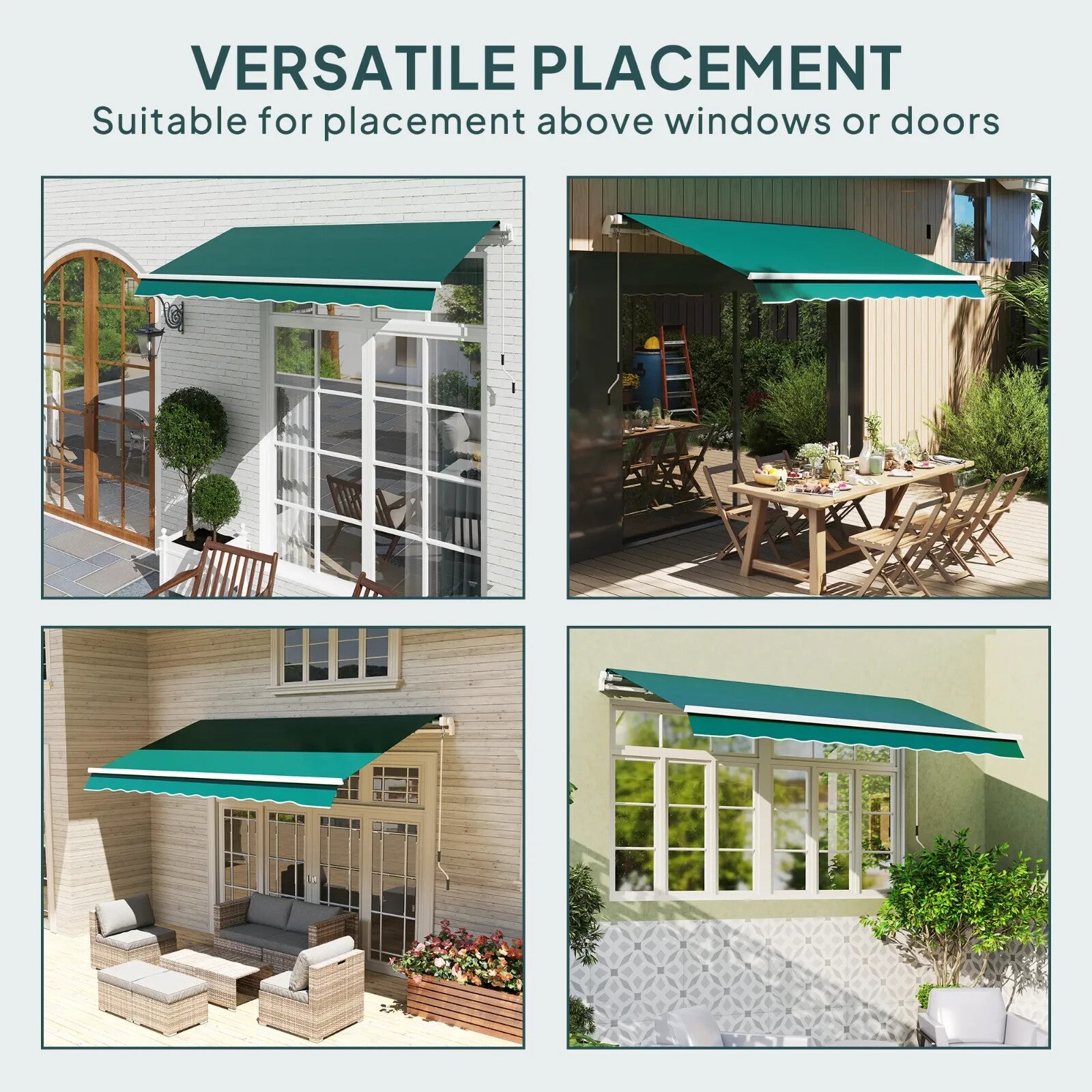 Awning Replacement Canopy Fabric Only Sun Shade Cover Water Resistant Green - Home and Garden Furniture Shop - rustic - furniture