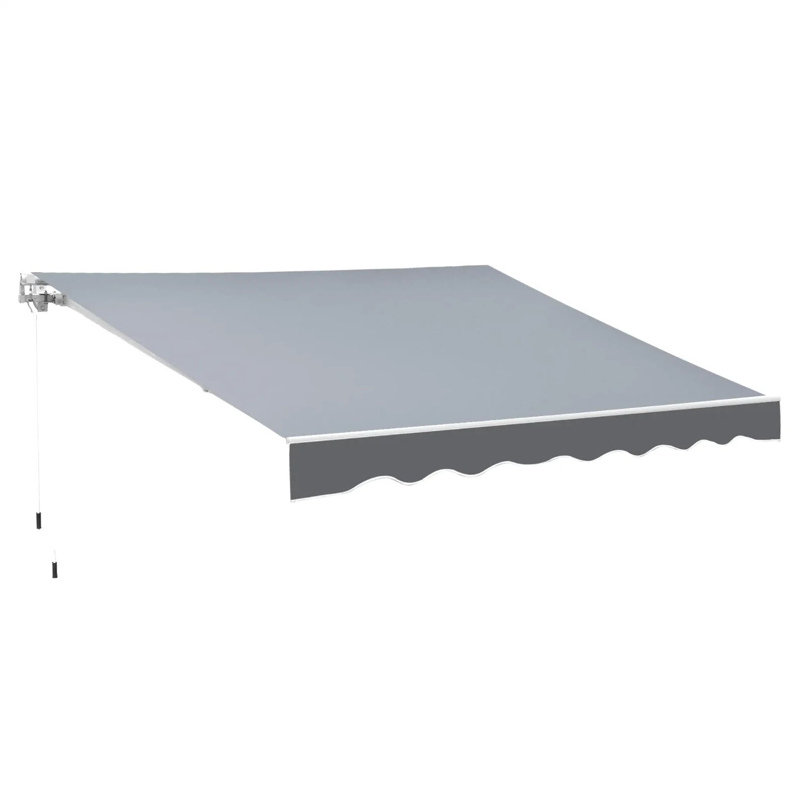 Awning Retractable Sun Shade Canopy w/ Winding Handle & Height Adjustable Grey - Home and Garden Furniture Shop - rustic - furniture