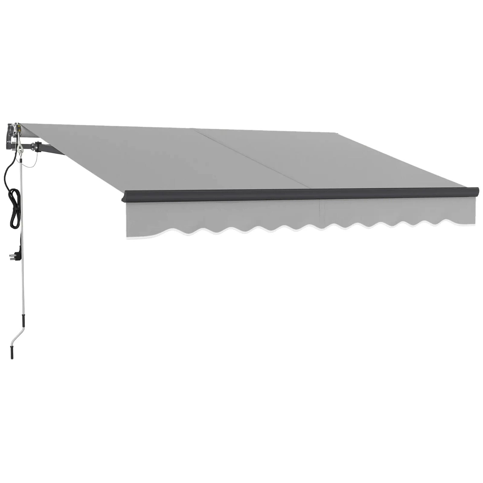 Awning Retractable Sun Shade Canopy with Remote Control & Electric Light Grey - Home and Garden Furniture Shop - #rustic - furniture#