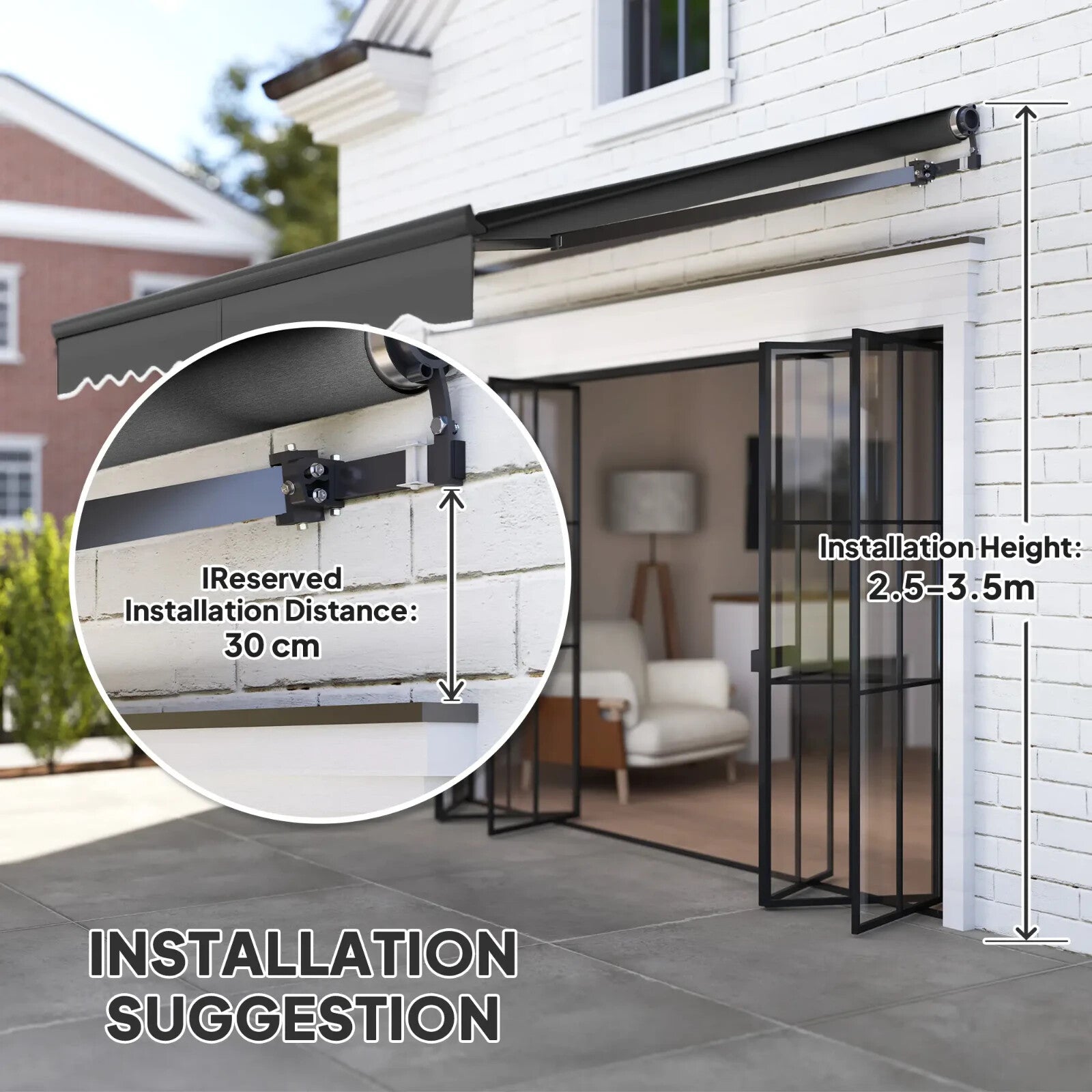 Awning Retractable Sun Shelter Canopy with Remote Control & Electric Dark Grey - Home and Garden Furniture Shop - rustic - furniture