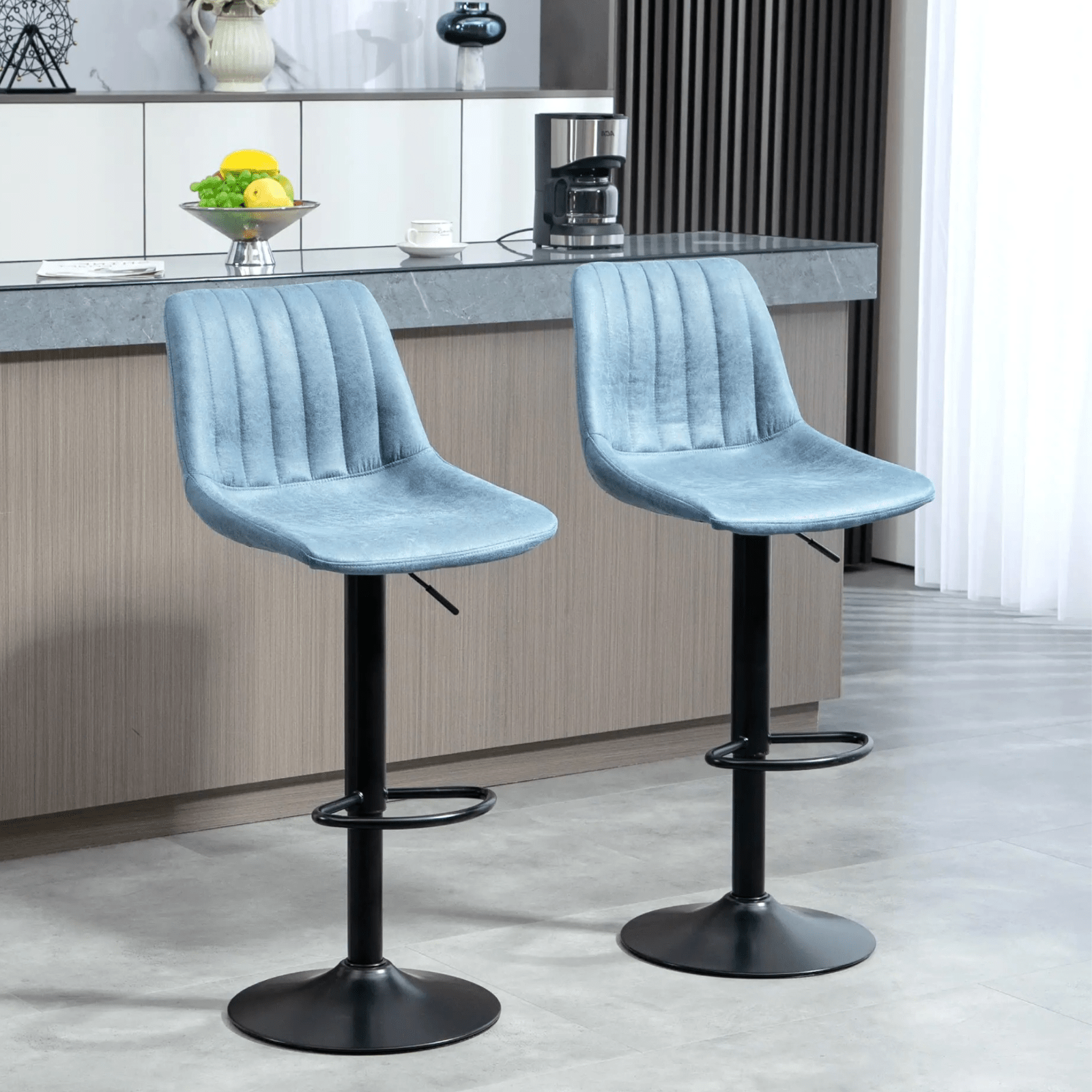 Bar Stools Set Of 2 360 Swivel Seat Retro Tub Counter Top Metal Frame Footrest - Home and Garden Furniture Shop - #rustic - furniture#