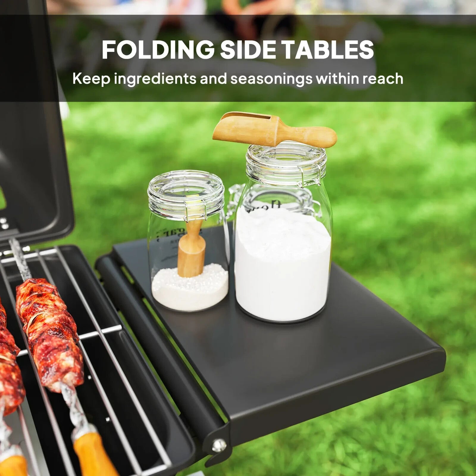 Barbecue Grill 2 Burner Suitcase Portable w/ Lid, Thermometer & Drip Tray Black - Home and Garden Furniture Shop - rustic - furniture