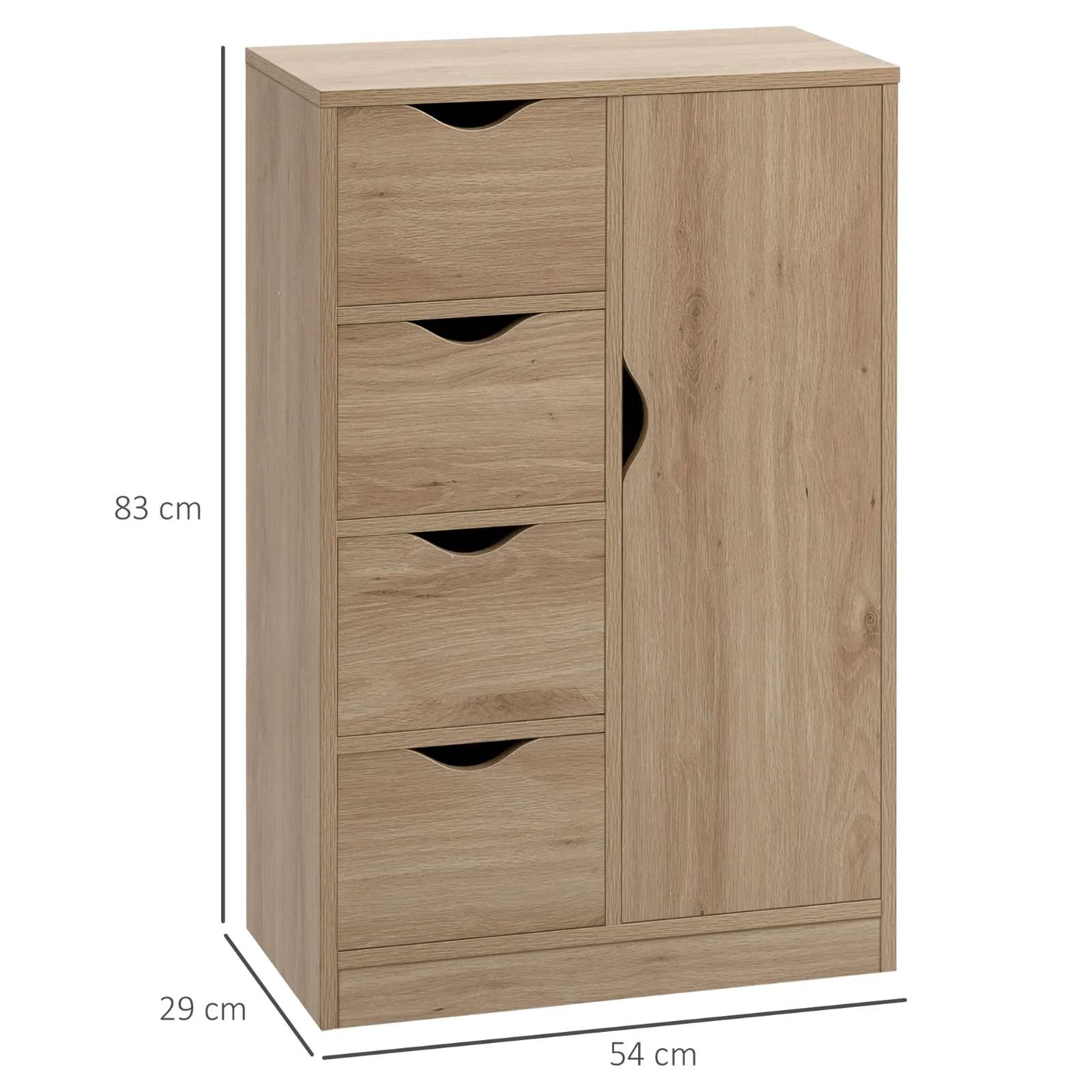 Bathroom Floor Cabinet Freestanding Storage Unit 4 Drawers Cupboard Oak Style - Home and Garden Furniture Shop - rustic - furniture