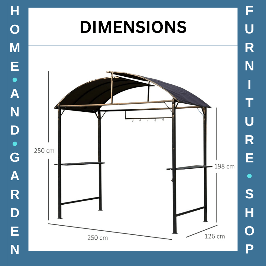 BBQ Gazebo Garden Canopy Tent Metal Frame Shelter for Cooking or Smoking Brown - Home and Garden Furniture Shop - rustic - furniture