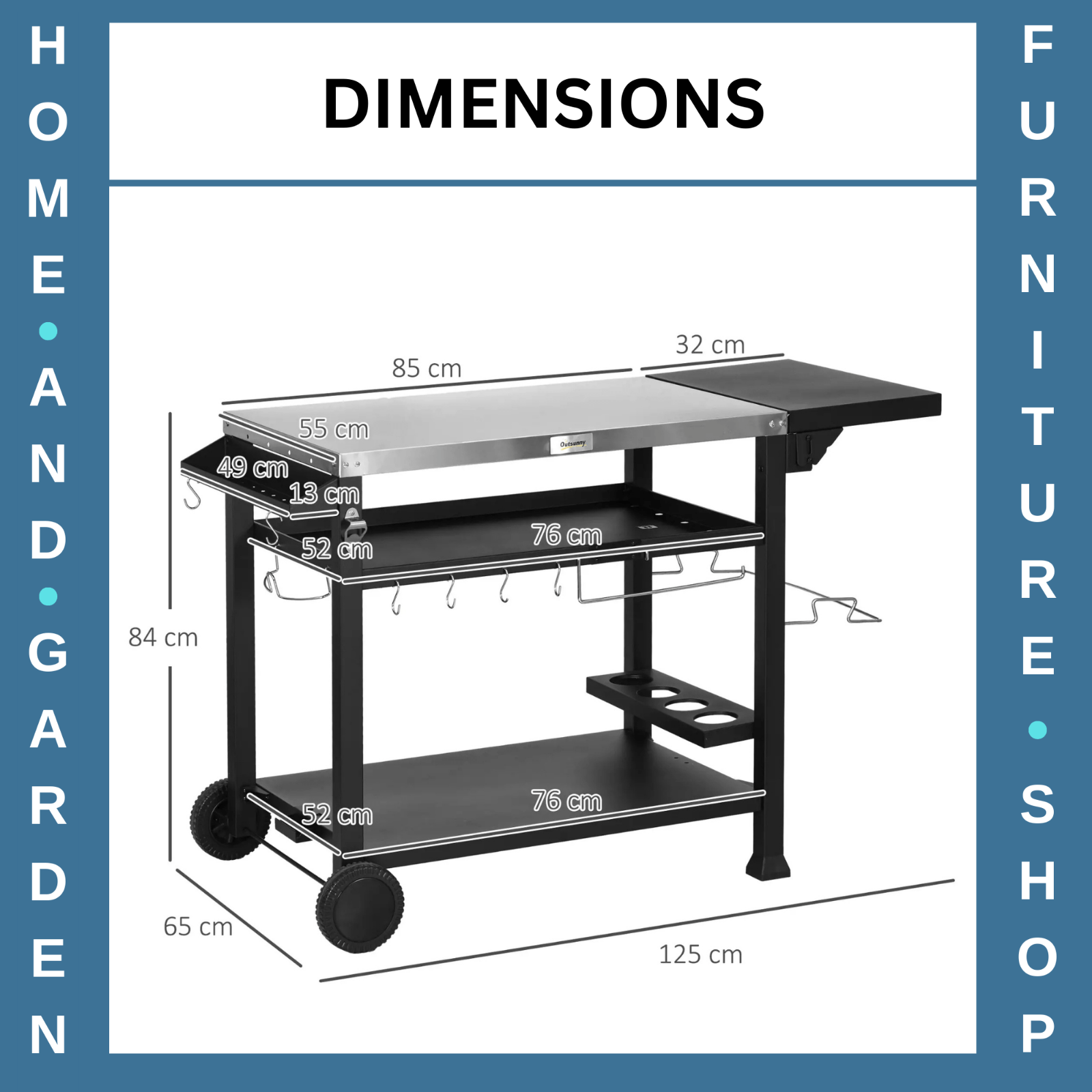 BBQ Grill Table w/ Stainless Steel Top Outdoor Cooking Station Prep Work Surface - Home and Garden Furniture Shop - rustic - furniture