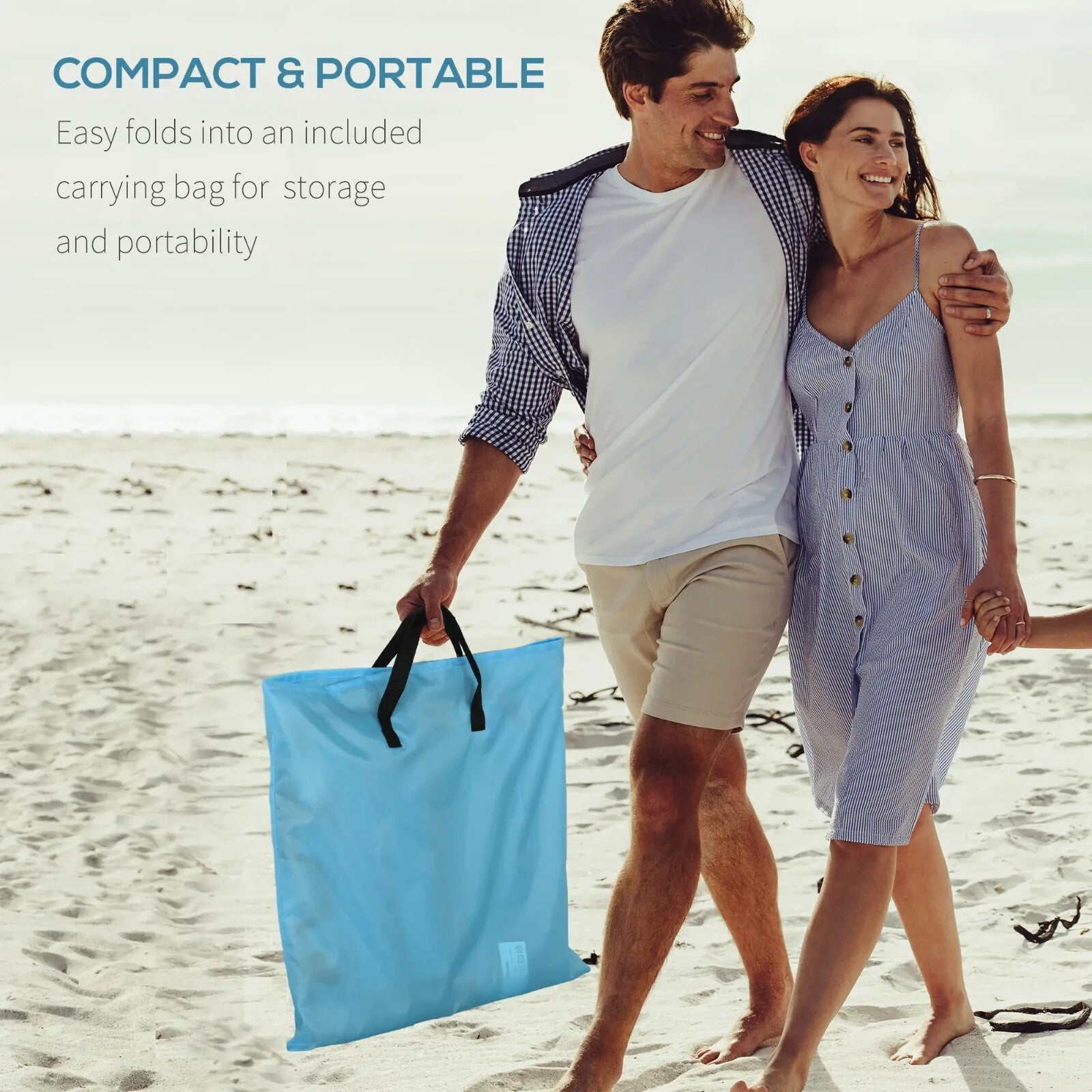 Beach Mat Chairs Set 2 - PCS with Pillow & 5 - Level Adjustable Backrest Sky Blue - Home and Garden Furniture Shop - rustic - furniture