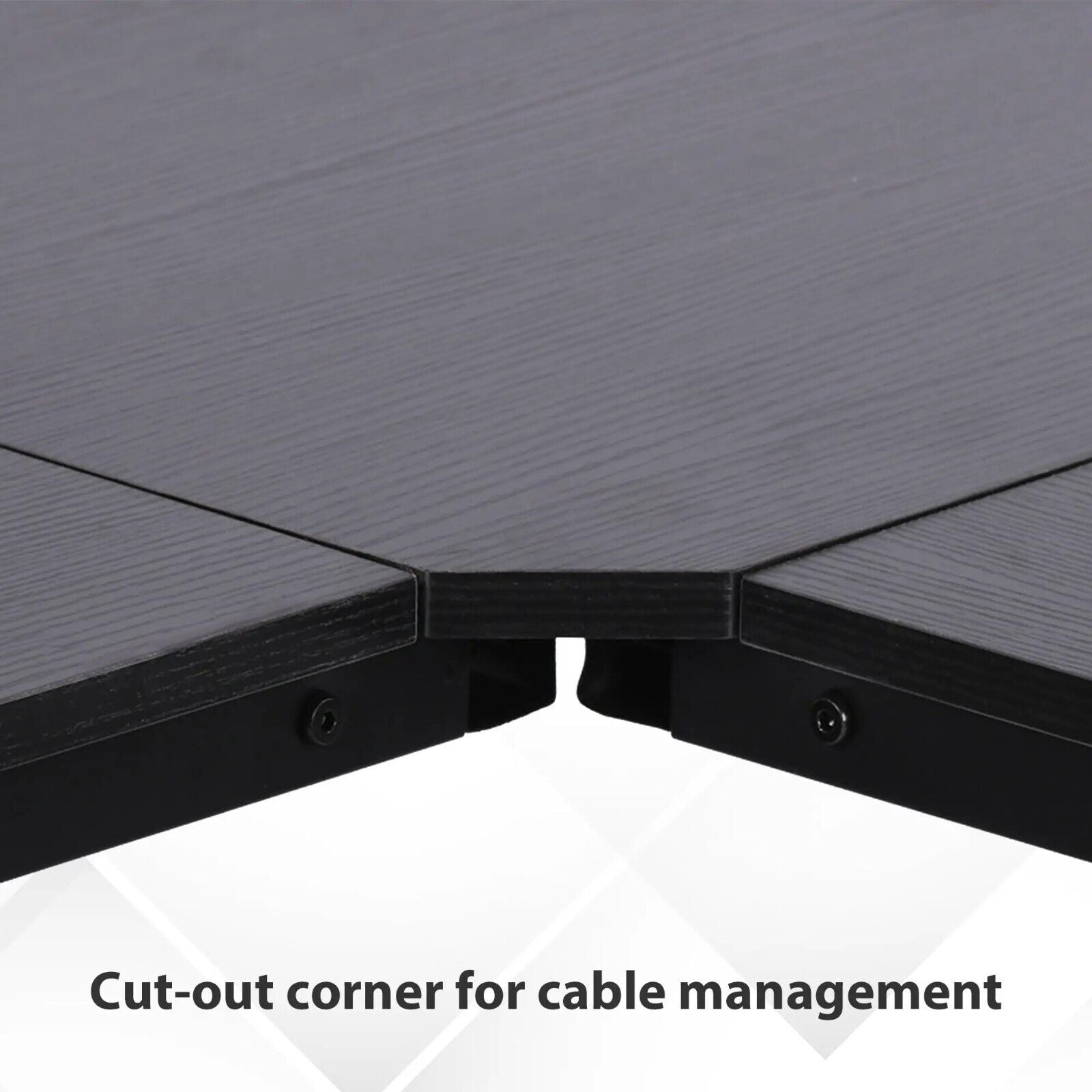 Black Corner L - Shape Desk Home Office Gaming Computer Desk PC Workstation Table - Home and Garden Furniture Shop - rustic - furniture