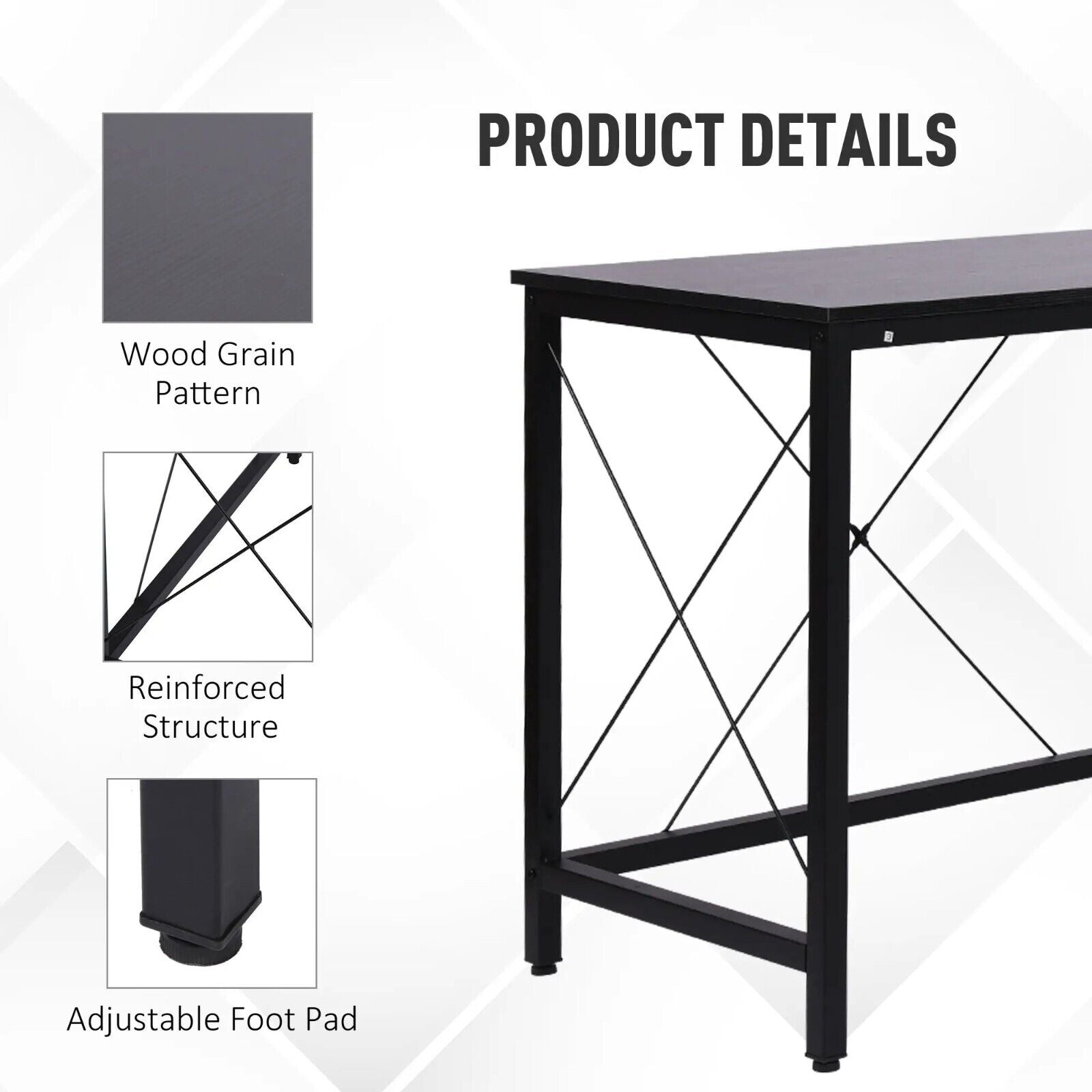 Black Corner L - Shape Desk Home Office Gaming Computer Desk PC Workstation Table - Home and Garden Furniture Shop - rustic - furniture