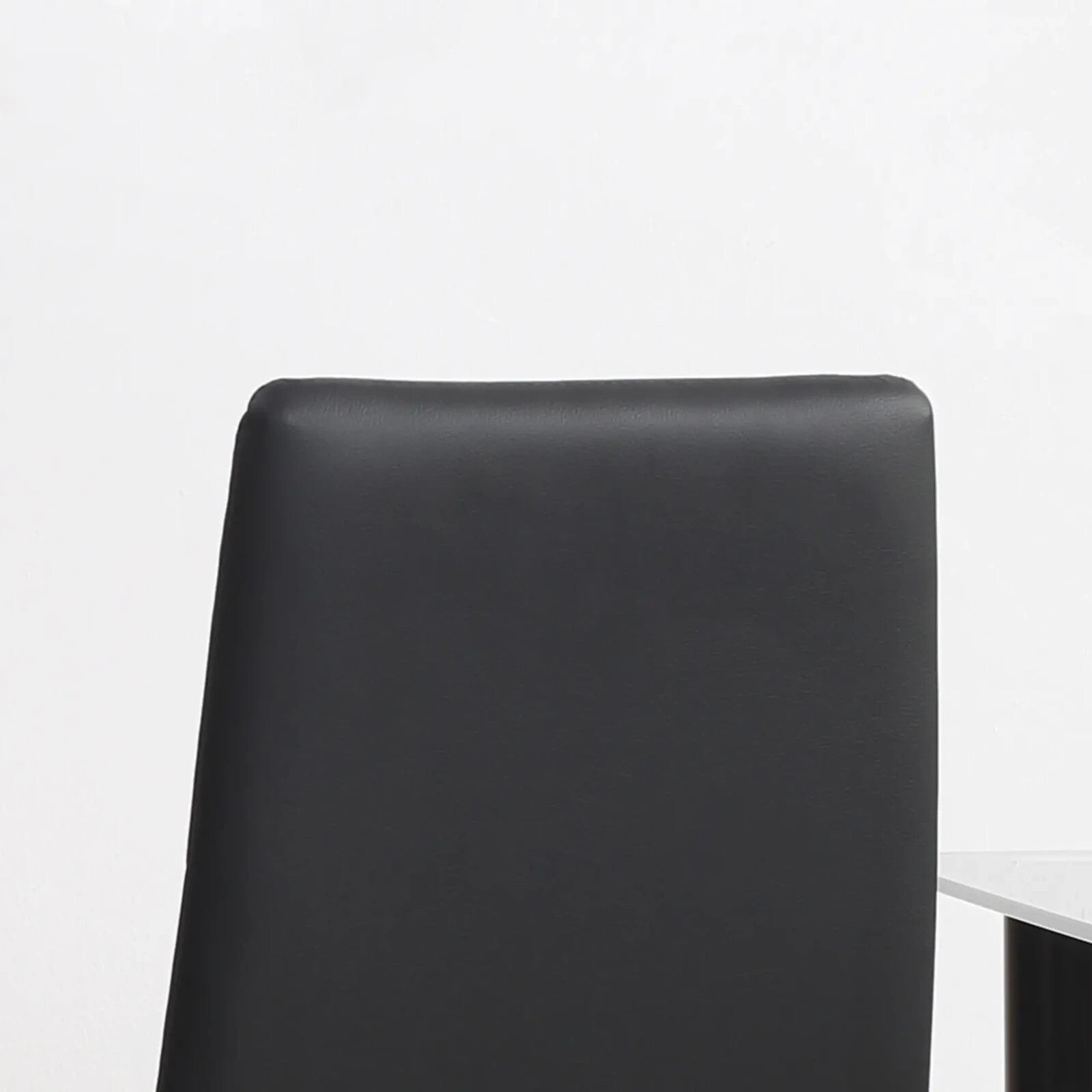 Black Dining Chair Set of 4 With High Back Metal Legs Faux Leather Chairs Dinner - Home and Garden Furniture Shop - rustic - furniture