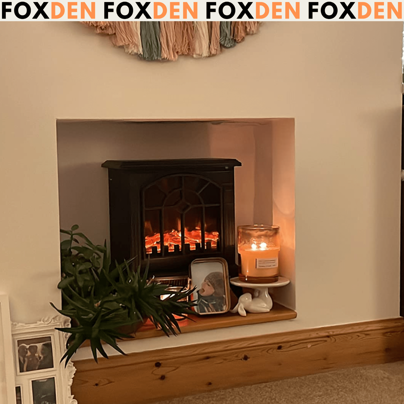 Black Freestanding Electric Stove Heater Fireplace Glass Door LED Flame Effect - Home and Garden Furniture Shop - rustic - furniture