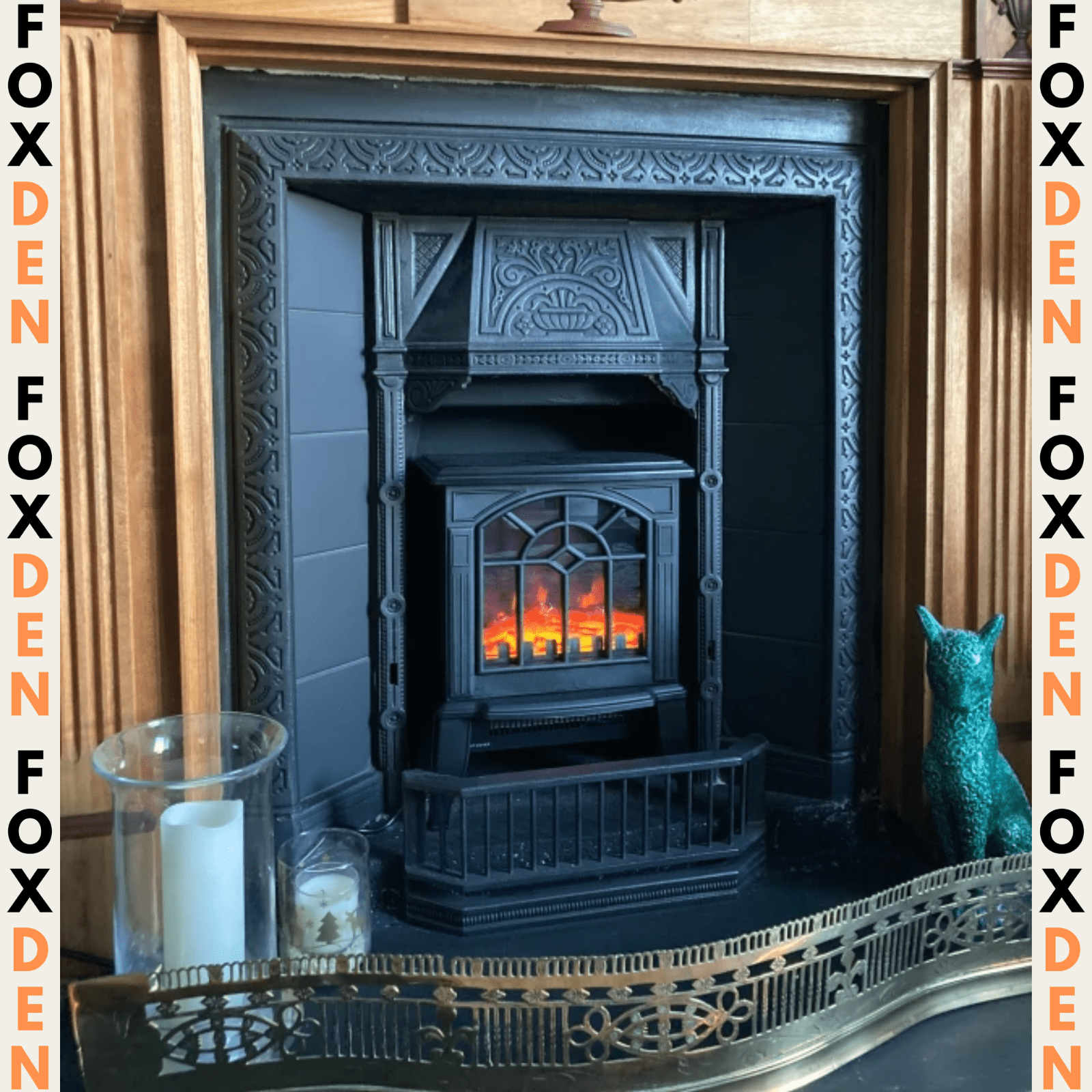 Black Freestanding Electric Stove Heater Fireplace Glass Door LED Flame Effect - Home and Garden Furniture Shop - rustic - furniture