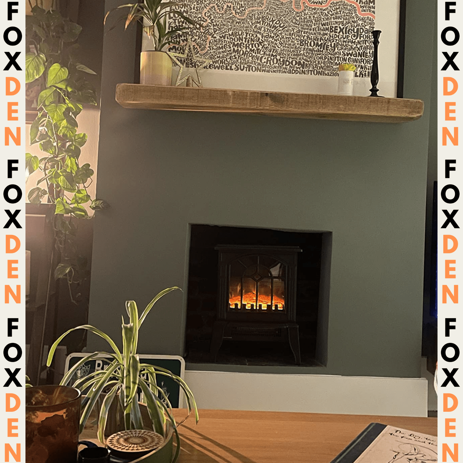 Black Freestanding Electric Stove Heater Fireplace Glass Door LED Flame Effect - Home and Garden Furniture Shop - rustic - furniture