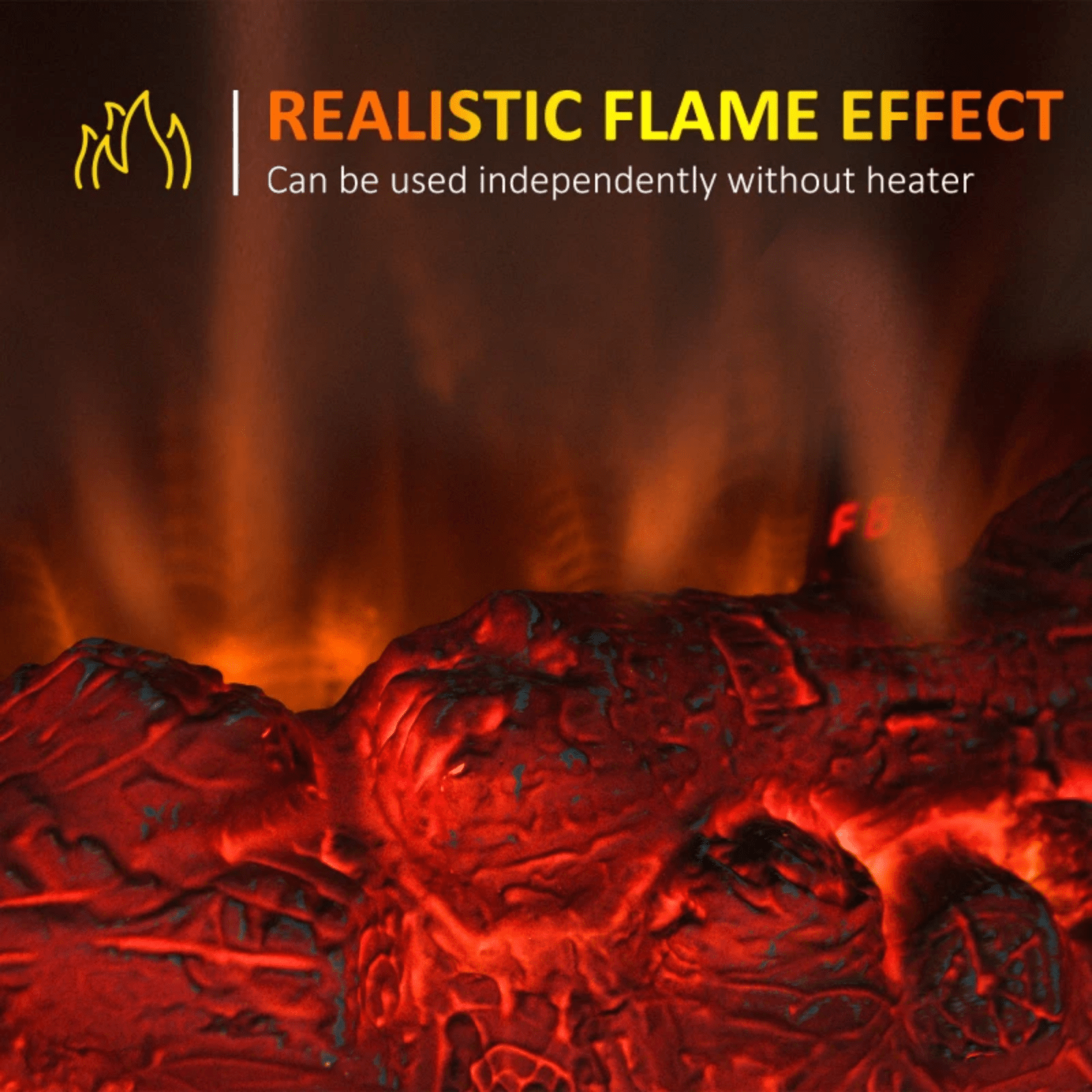 Black Freestanding Electric Stove Heater Fireplace Glass Door LED Flame Effect - Home and Garden Furniture Shop - rustic - furniture